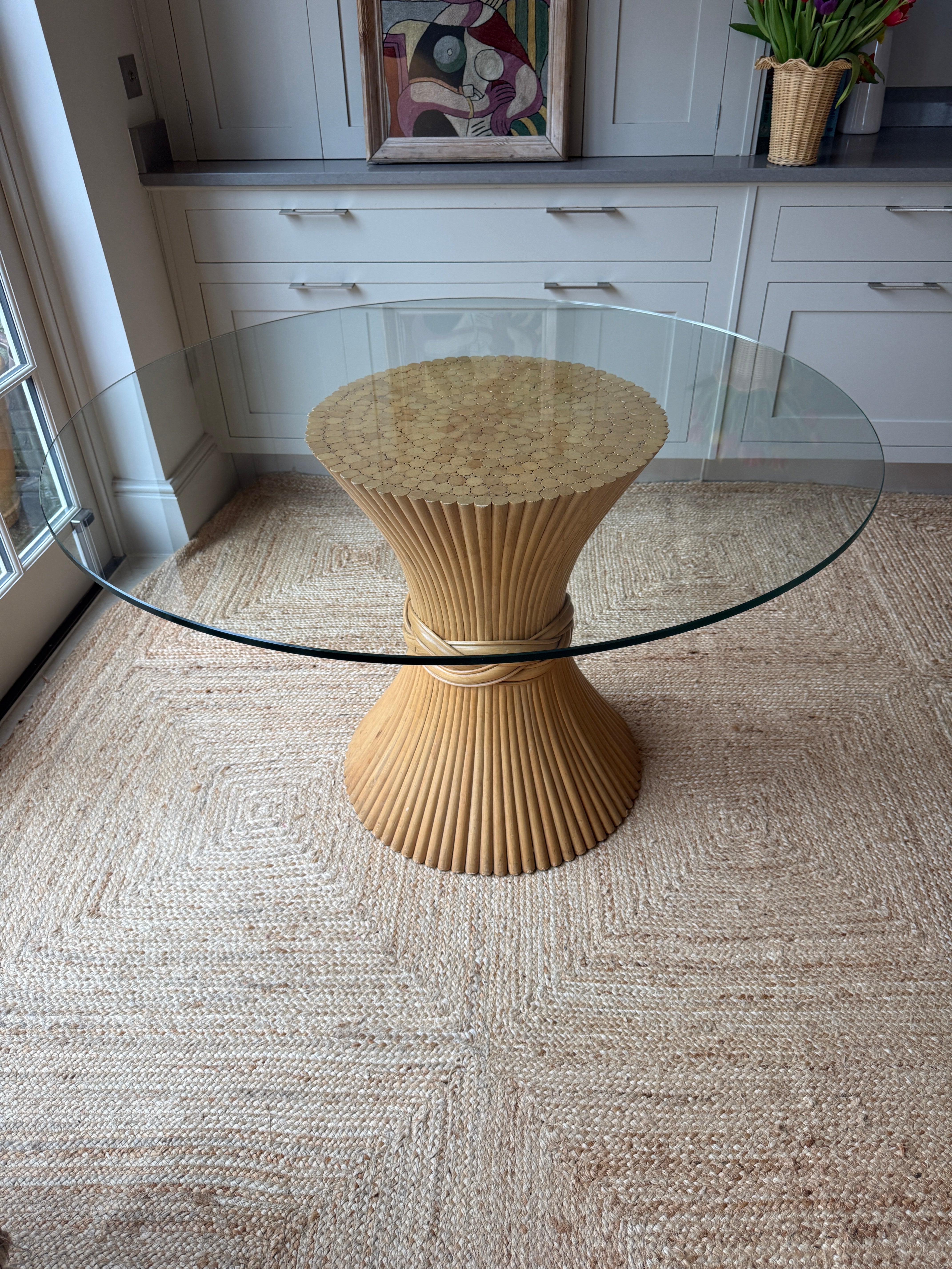 1970s McGuire Wheatsheaf Centre Table