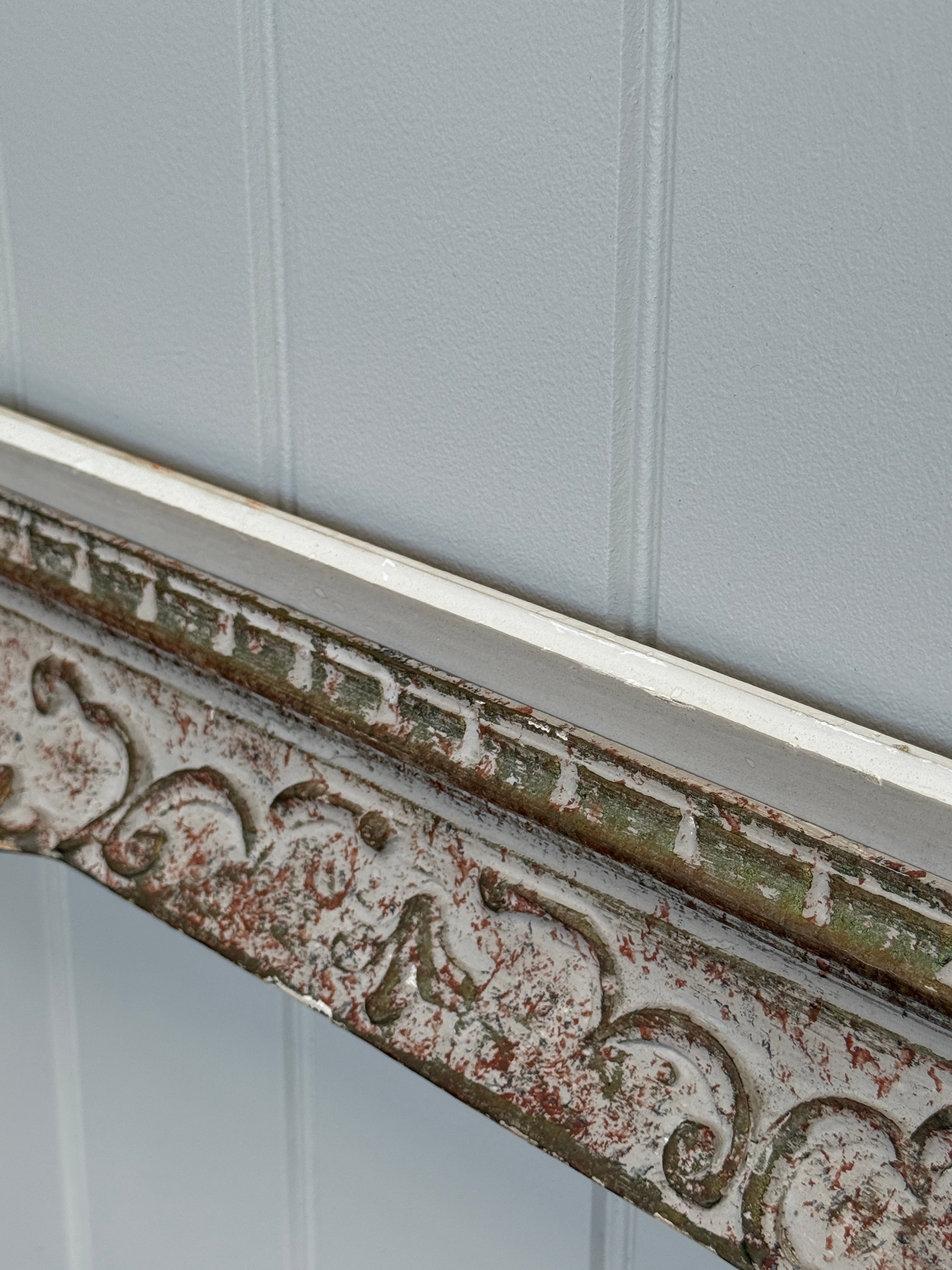 Ornate Rococo-Style Picture Frame in Grey-Painted Finish