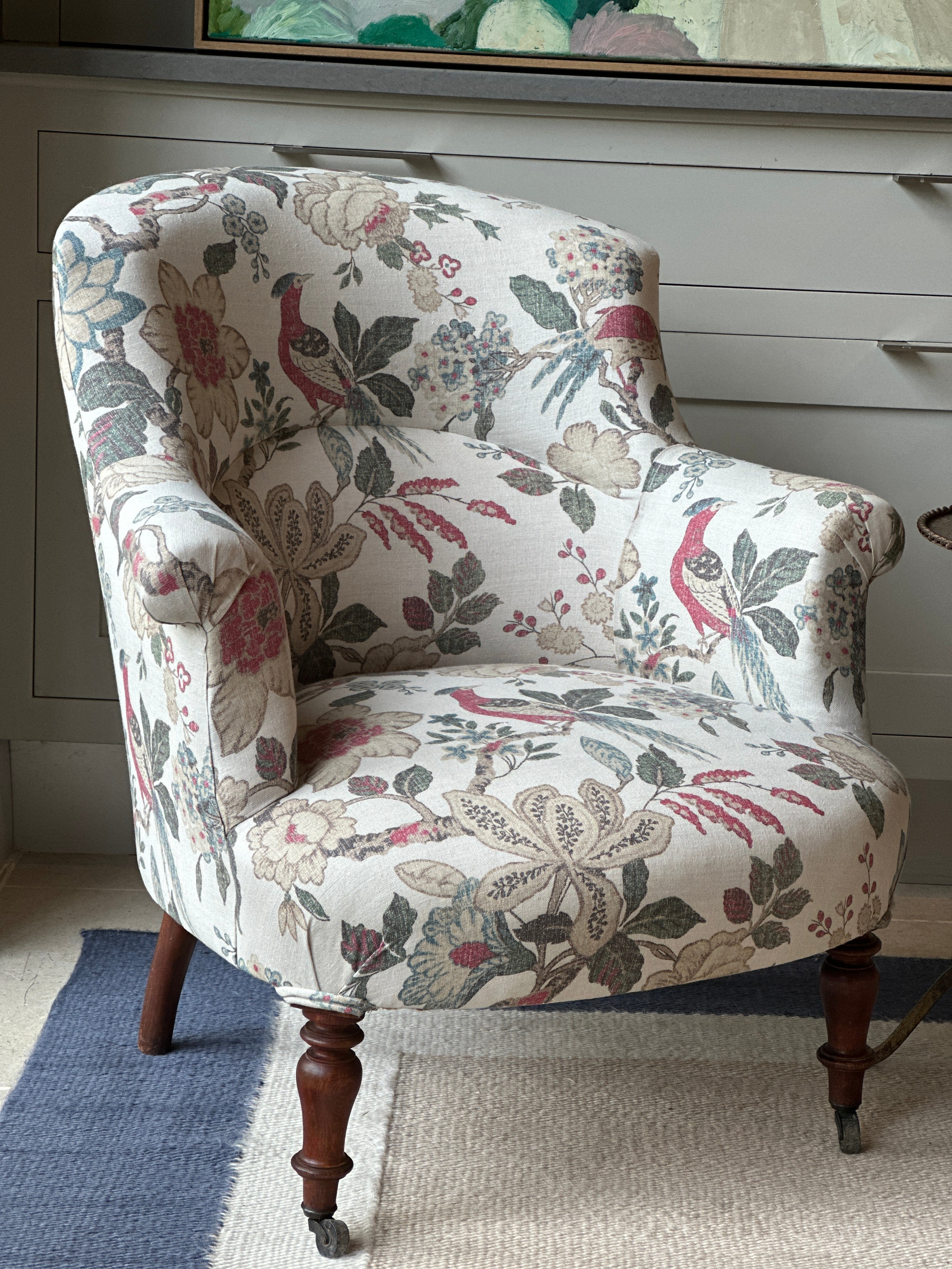 Single French Tub Chair in Inchrya Linen