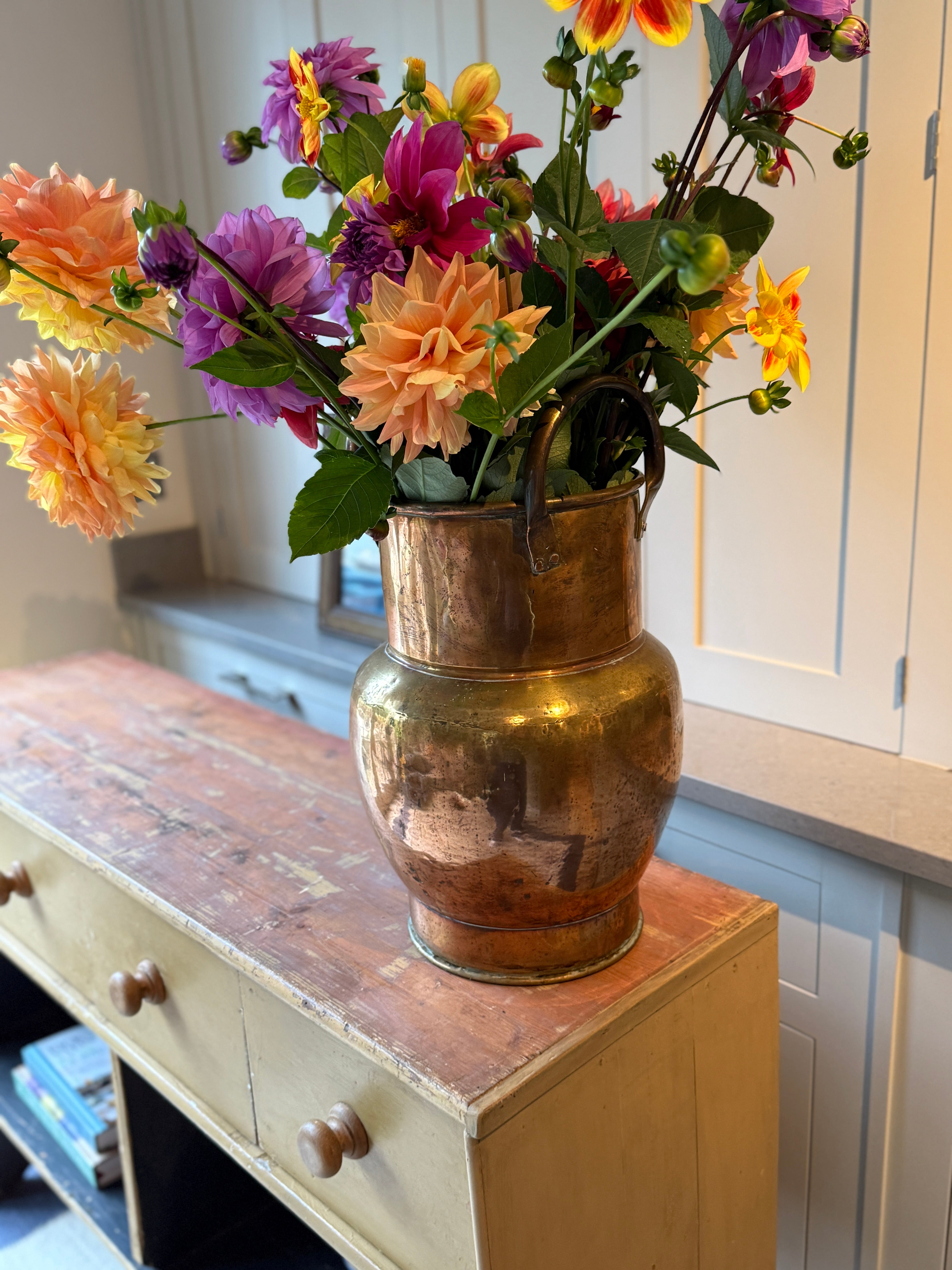Solid Brass Vase with Handles
