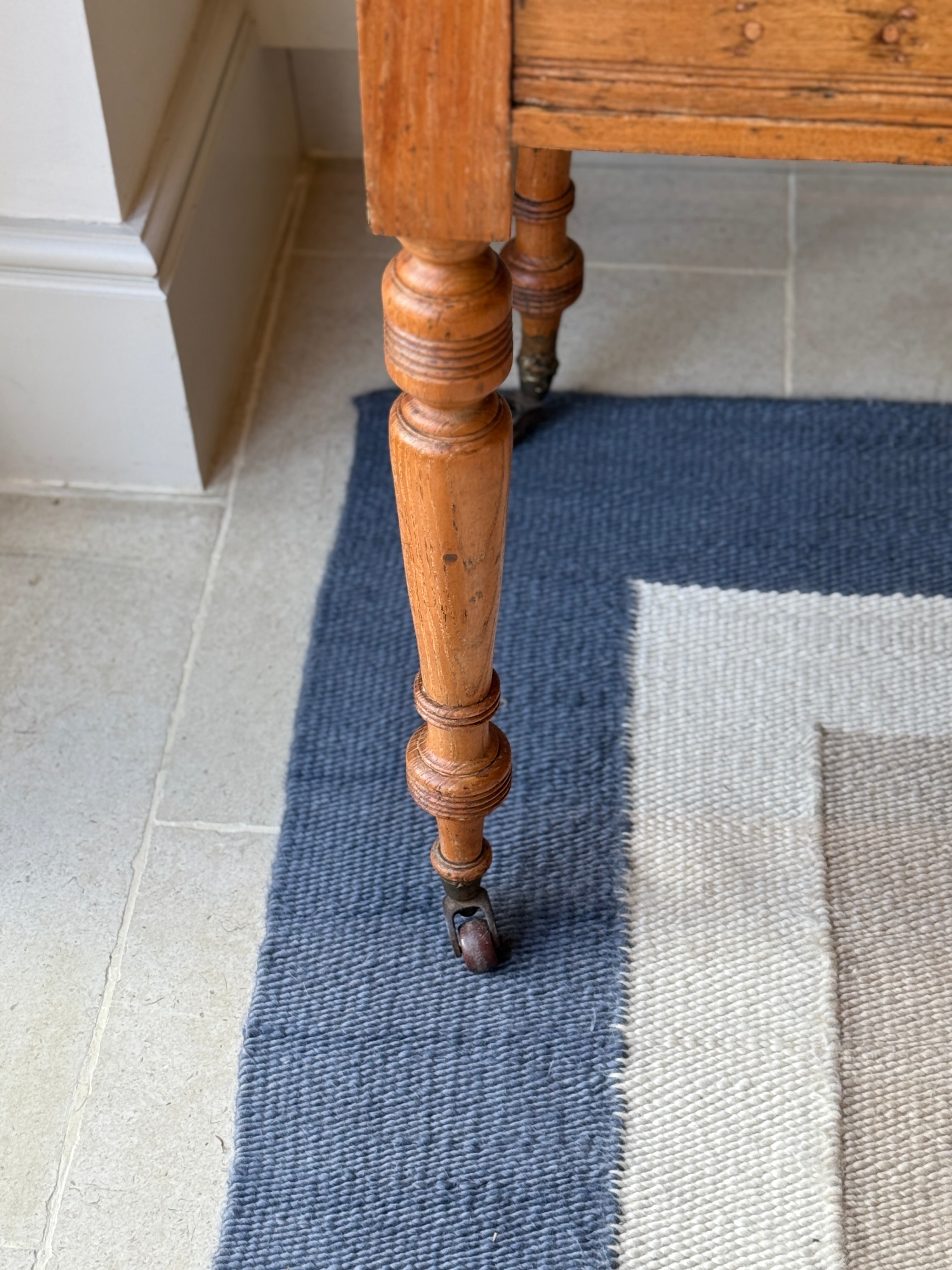 Antique Pine Desk on Castors