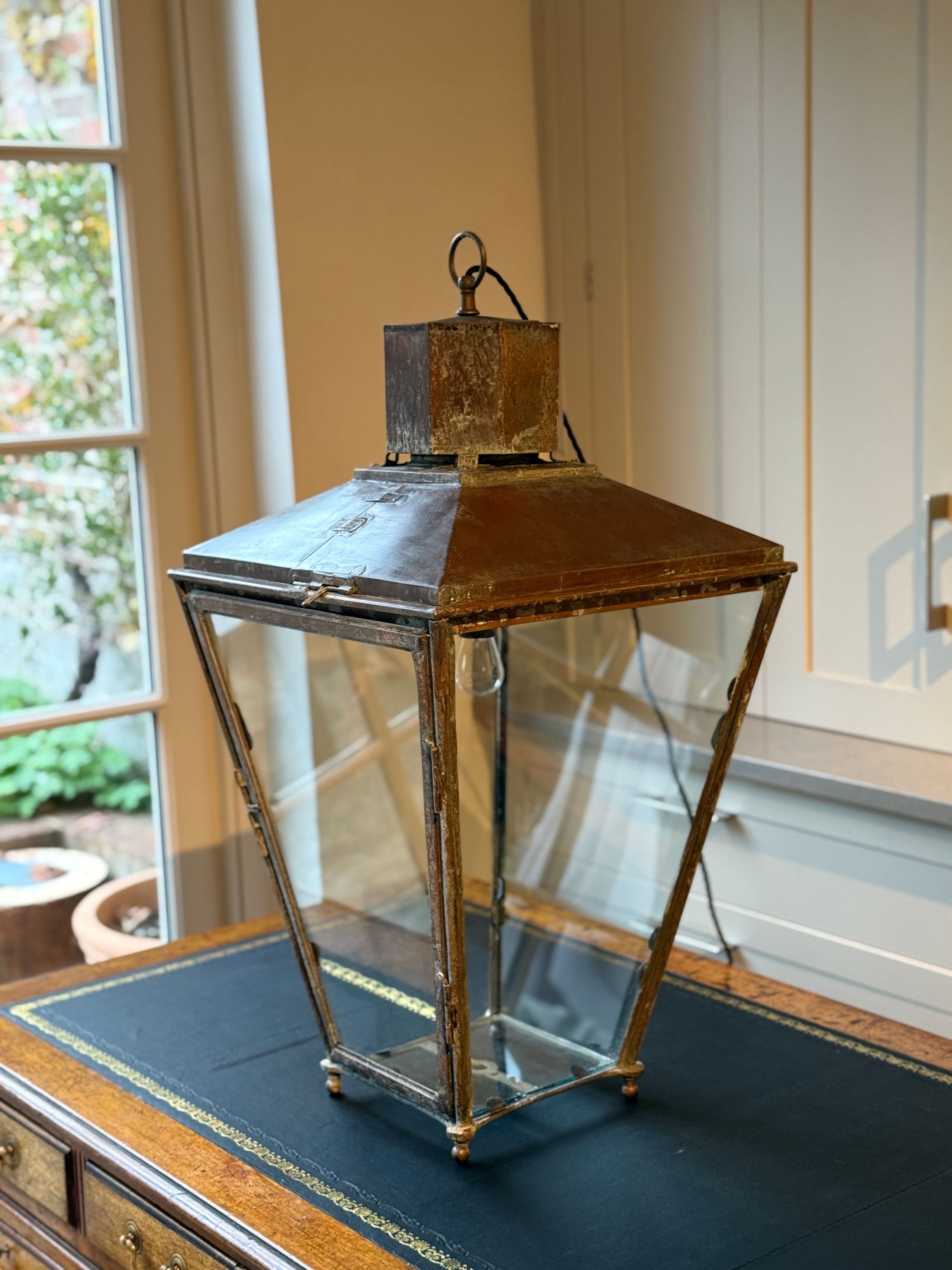 Large Antique Lantern by Foster & Pullen (Bradford) restored and rewired