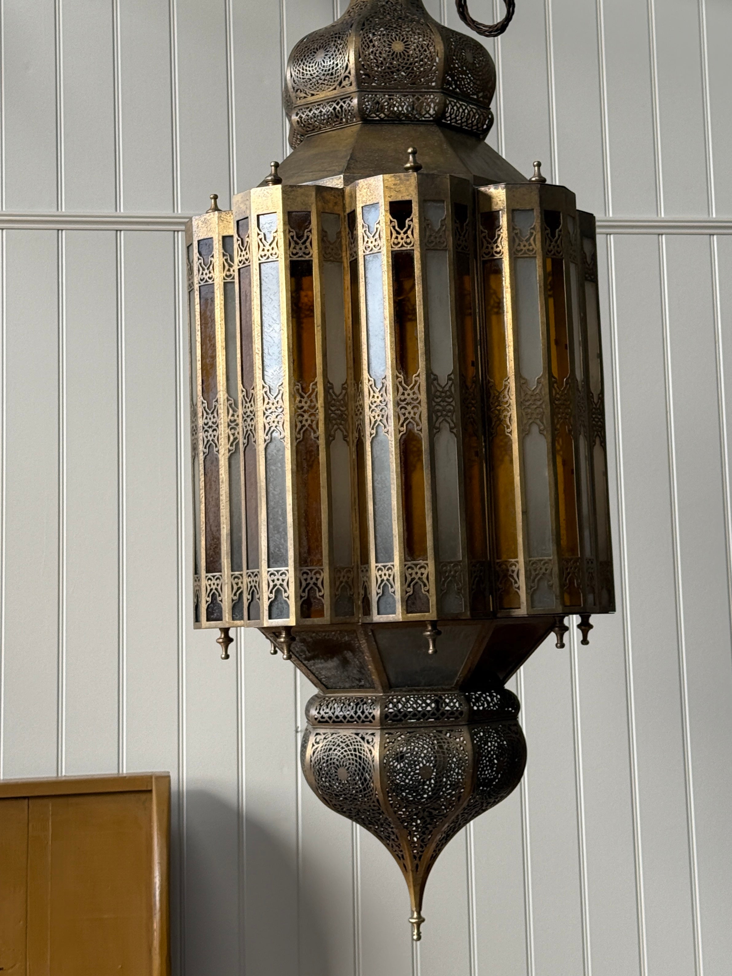 Majestic Pair of Moroccan Brass Lanterns