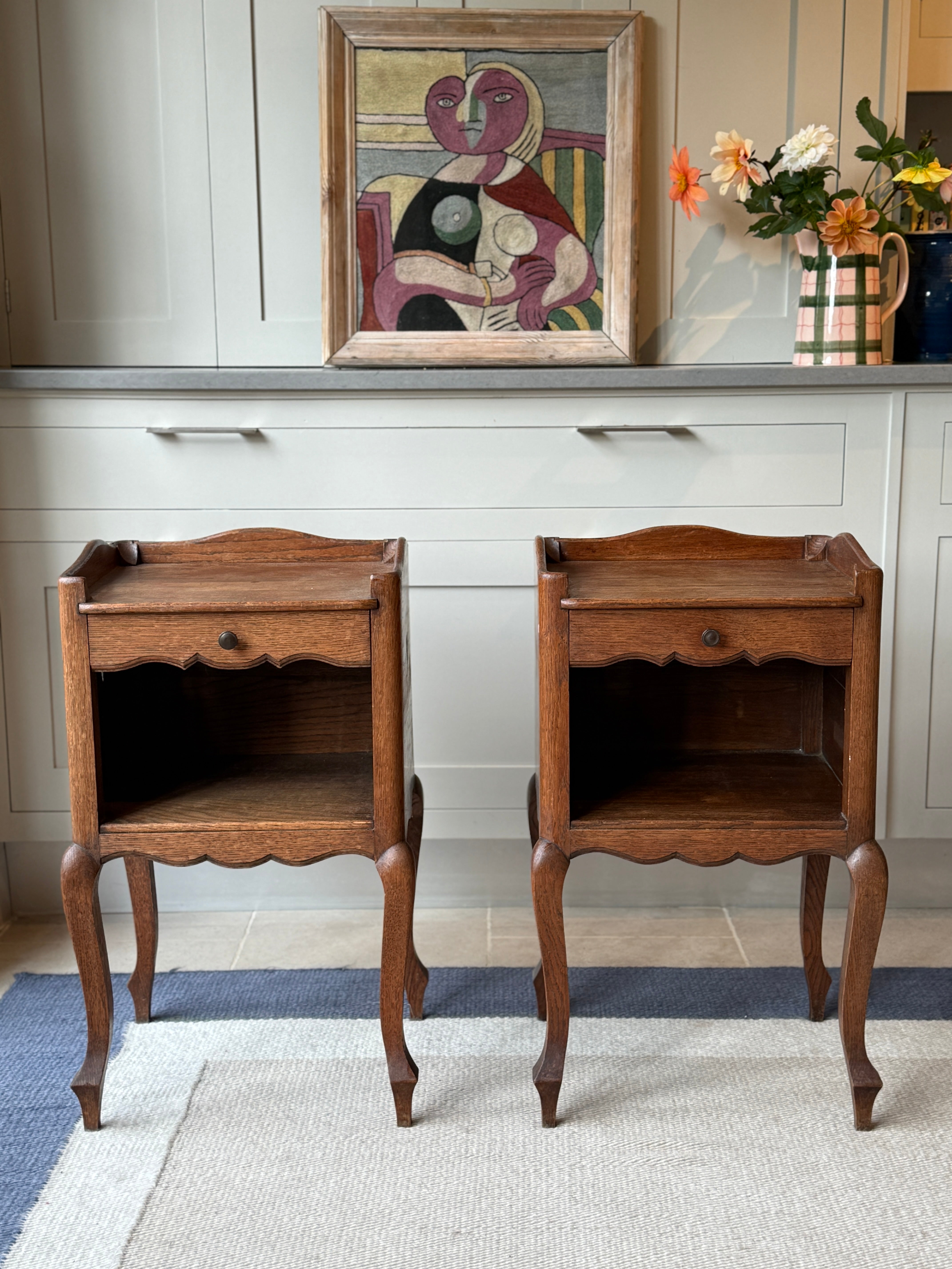 Pair of Early 20th Century Oak Bedside Tables