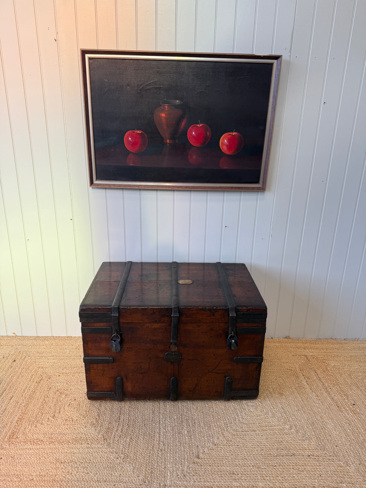 Early 19th Century Iron-Bound Strongbox, Engraved Brass Plaque for Commissary General Sir Randolph Isham Routh KCB