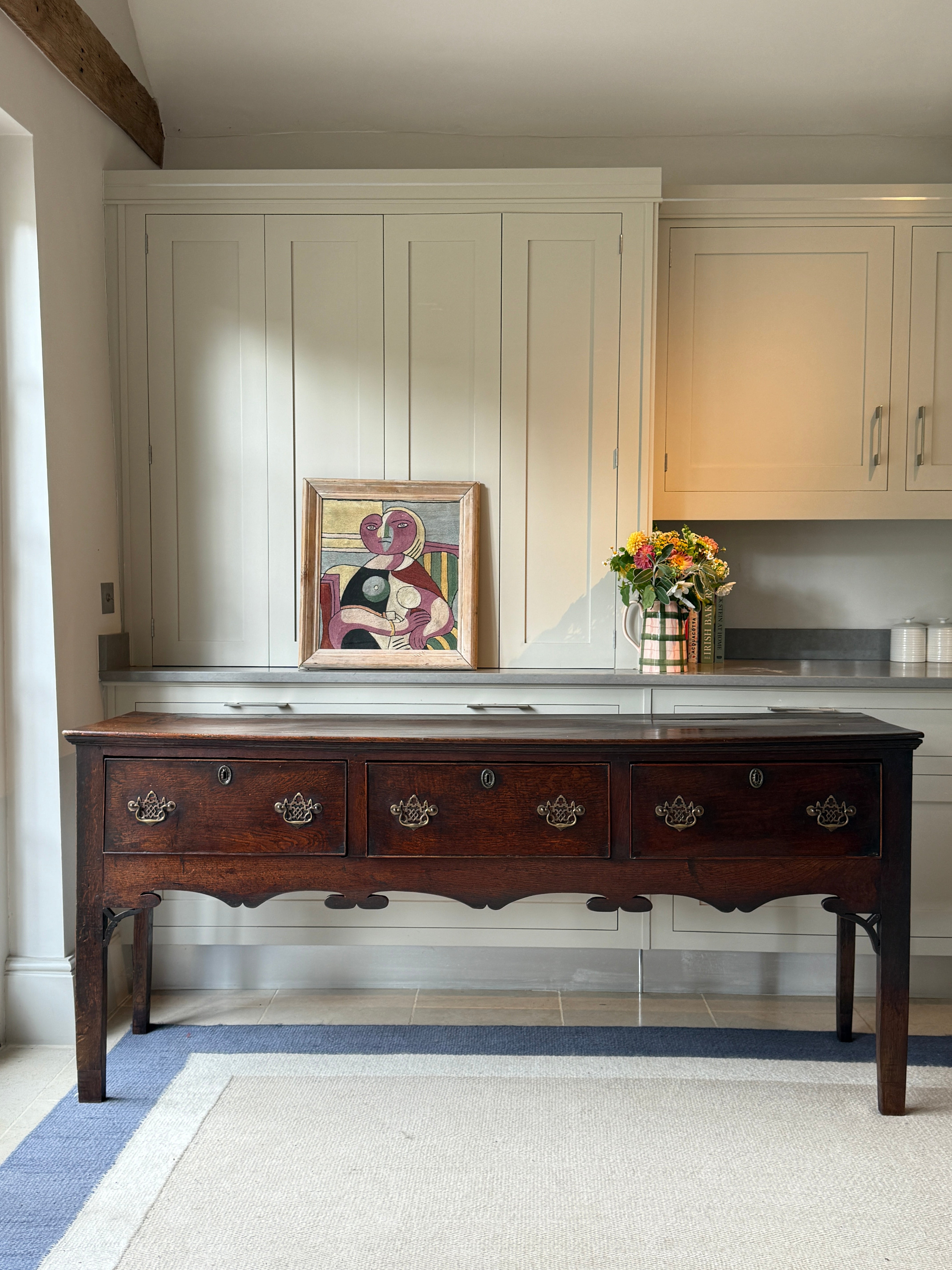 C18th Oak Dresser Base