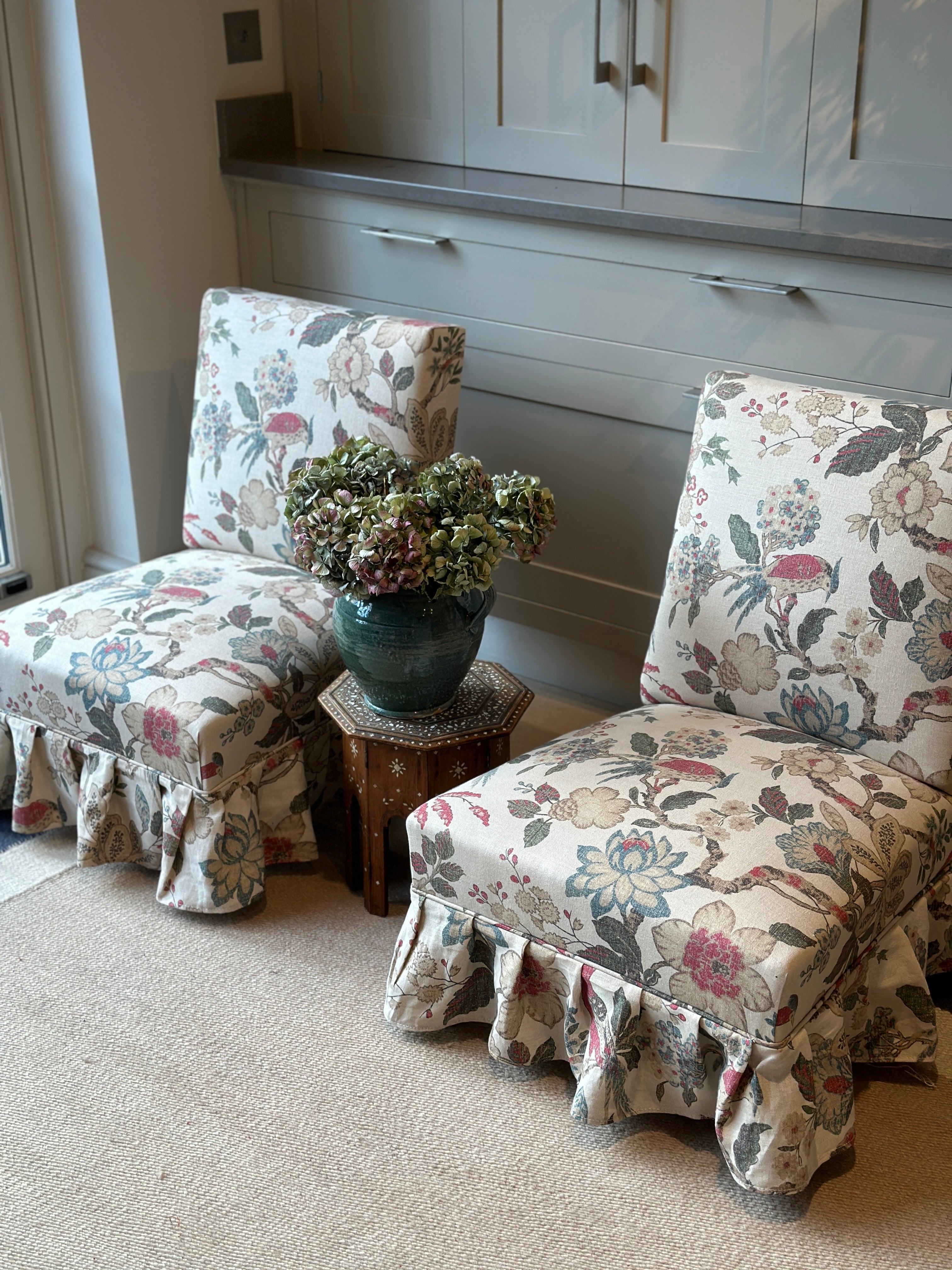 Pair of Large French Slipper Chairs in Inchyra’s Sutton Linen