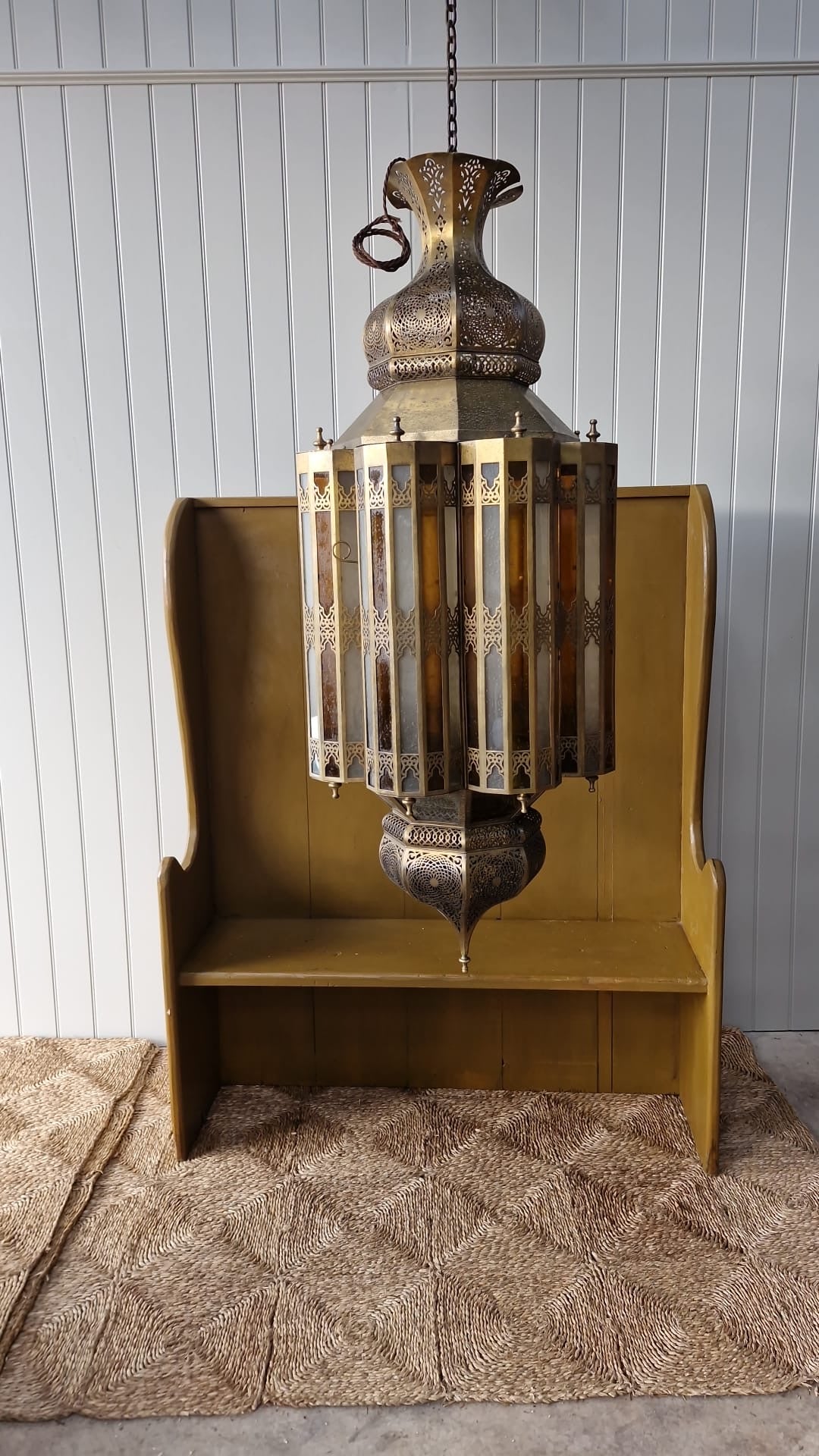 Majestic Pair of Moroccan Brass Lanterns