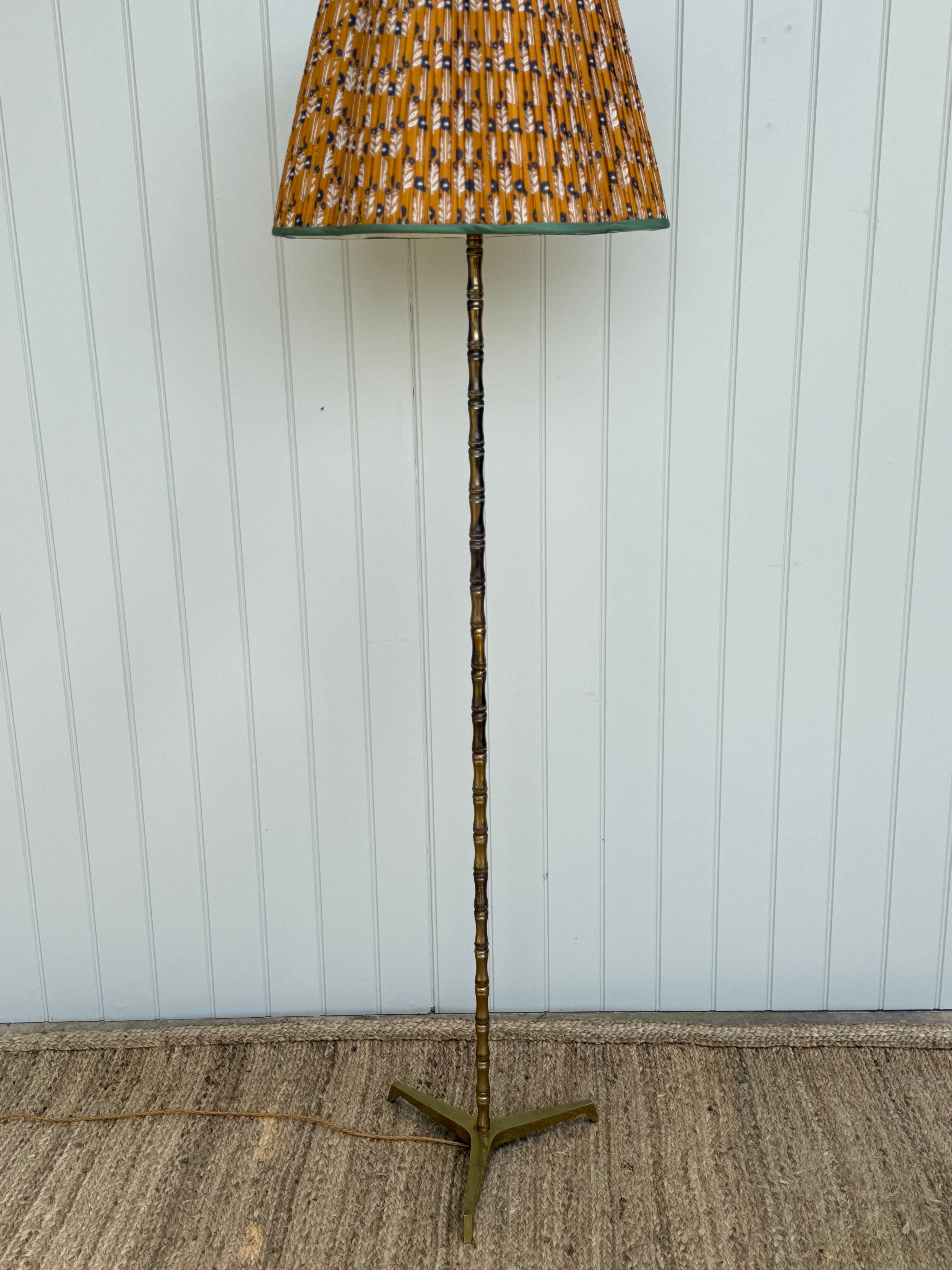 French Brass Faux Bamboo Floor lamp
