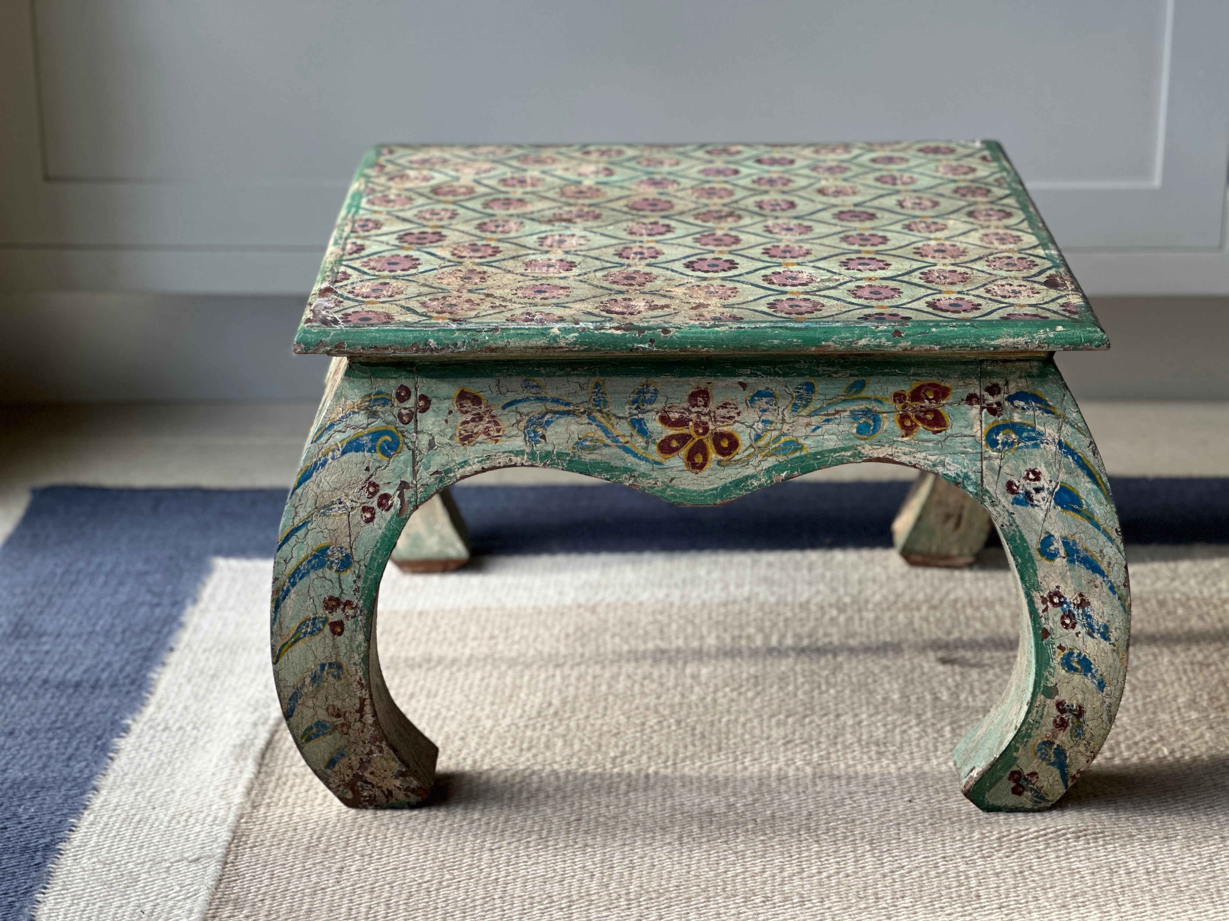 Charming vintage painted Indian hardwood table