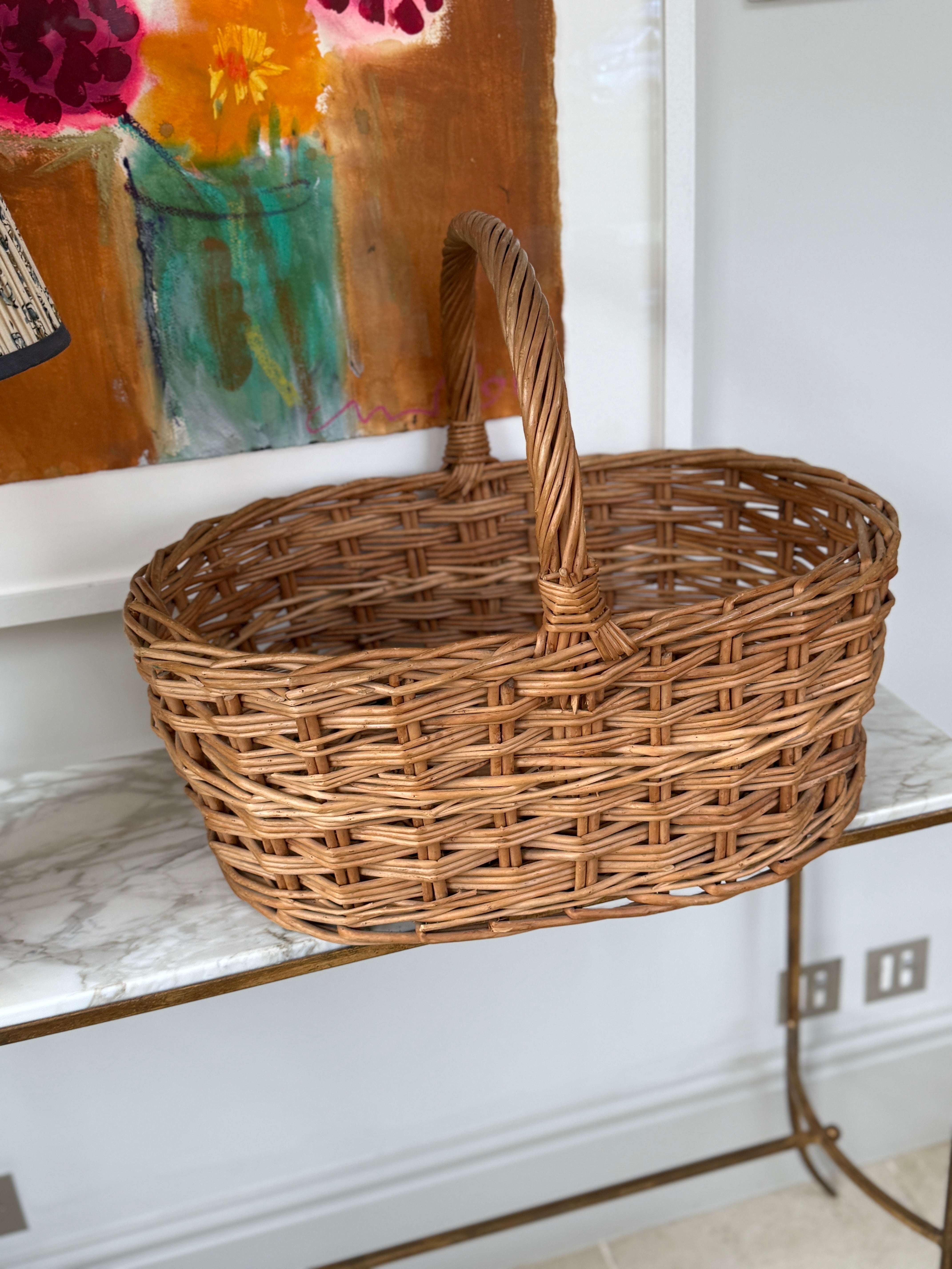 Large Vintage Shopping Basket
