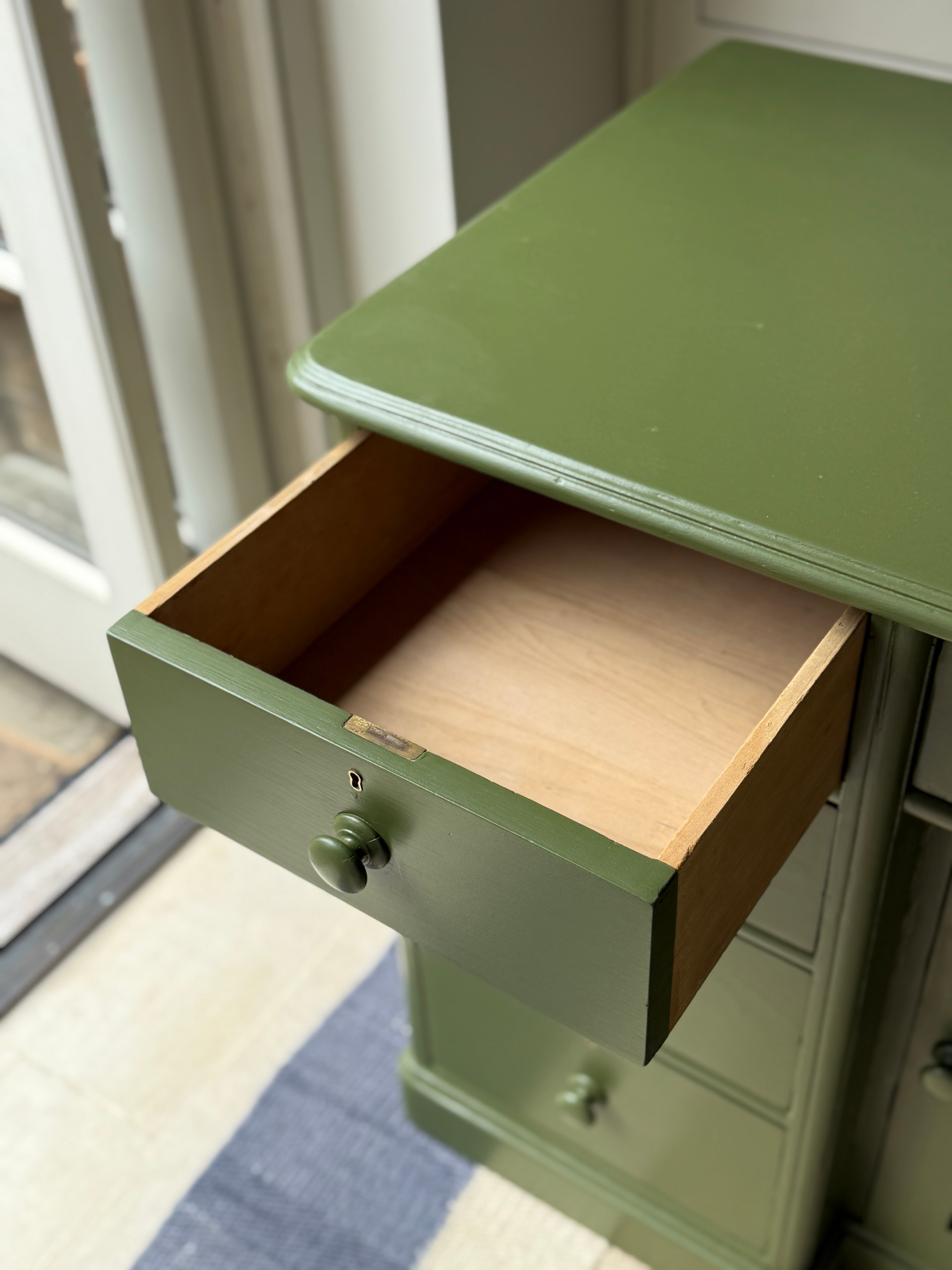 Painted Pine Dresser Base in Olive Colour by Little Greene