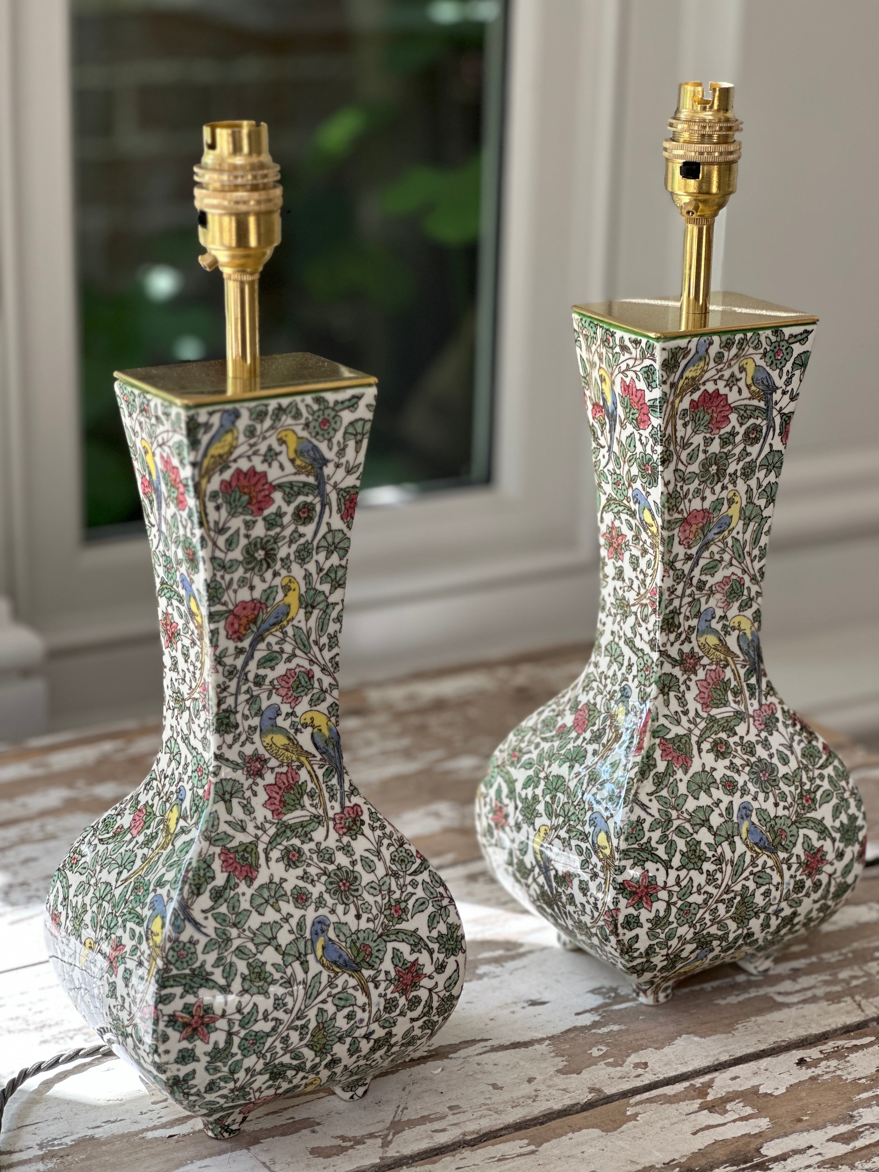 Pair of Royal Doulton ‘Persian’ Vases converted to table lamps