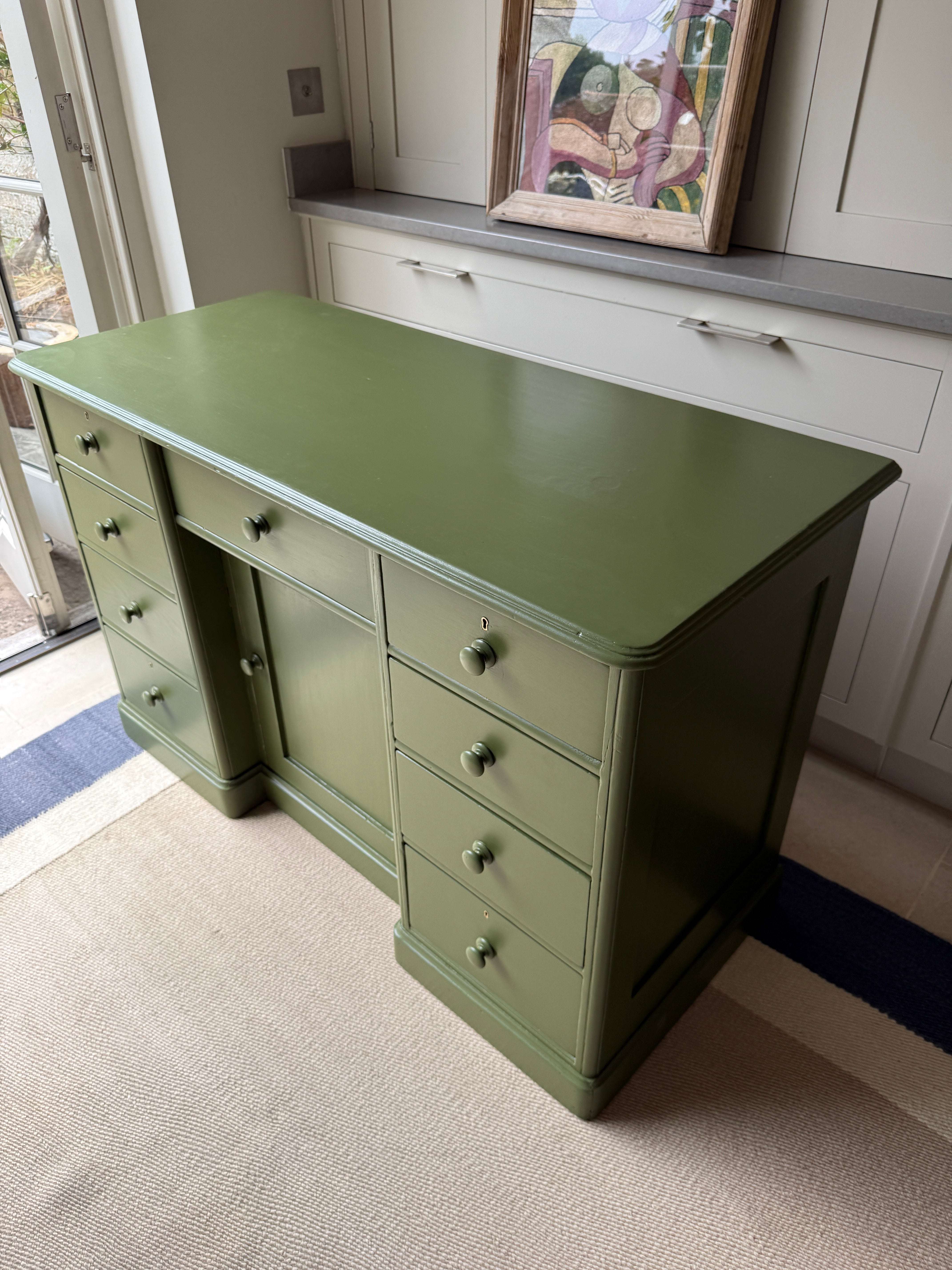 Painted Pine Dresser Base in Olive Colour by Little Greene