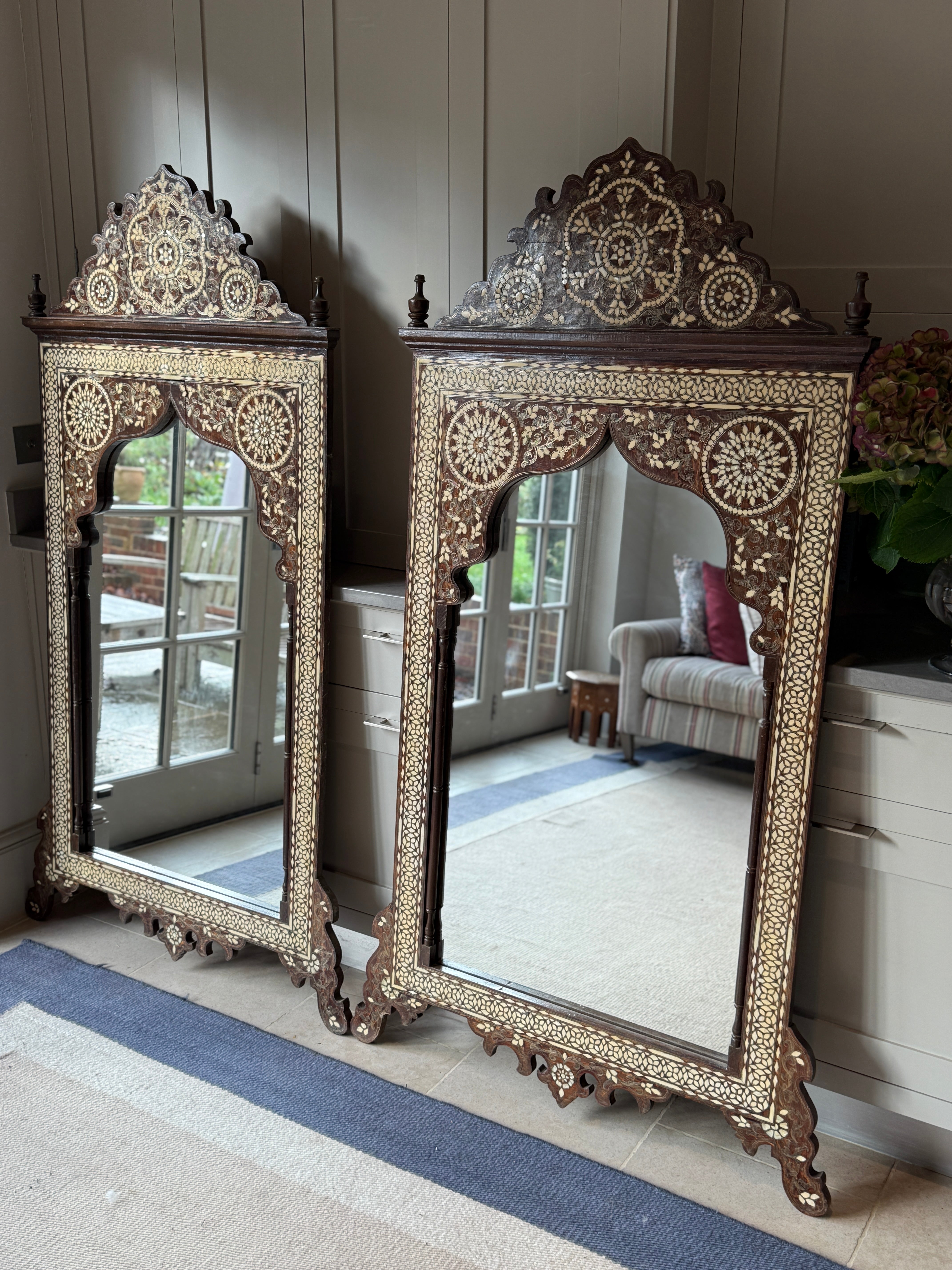 Pair of Very Large Matching Hoshiarpur Mirrors