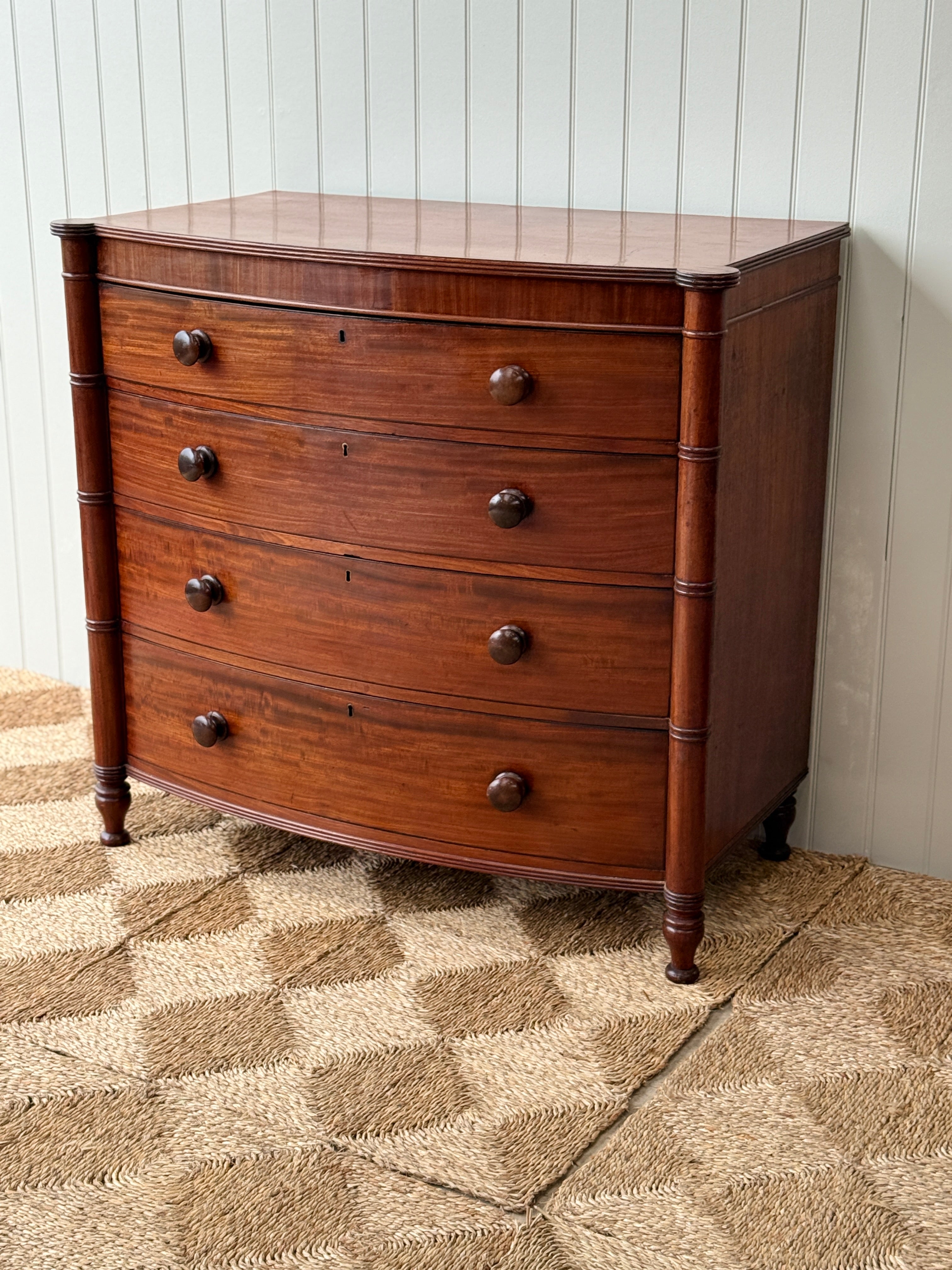 Scottish Mahogany Bow Fronted Chest of Drawers