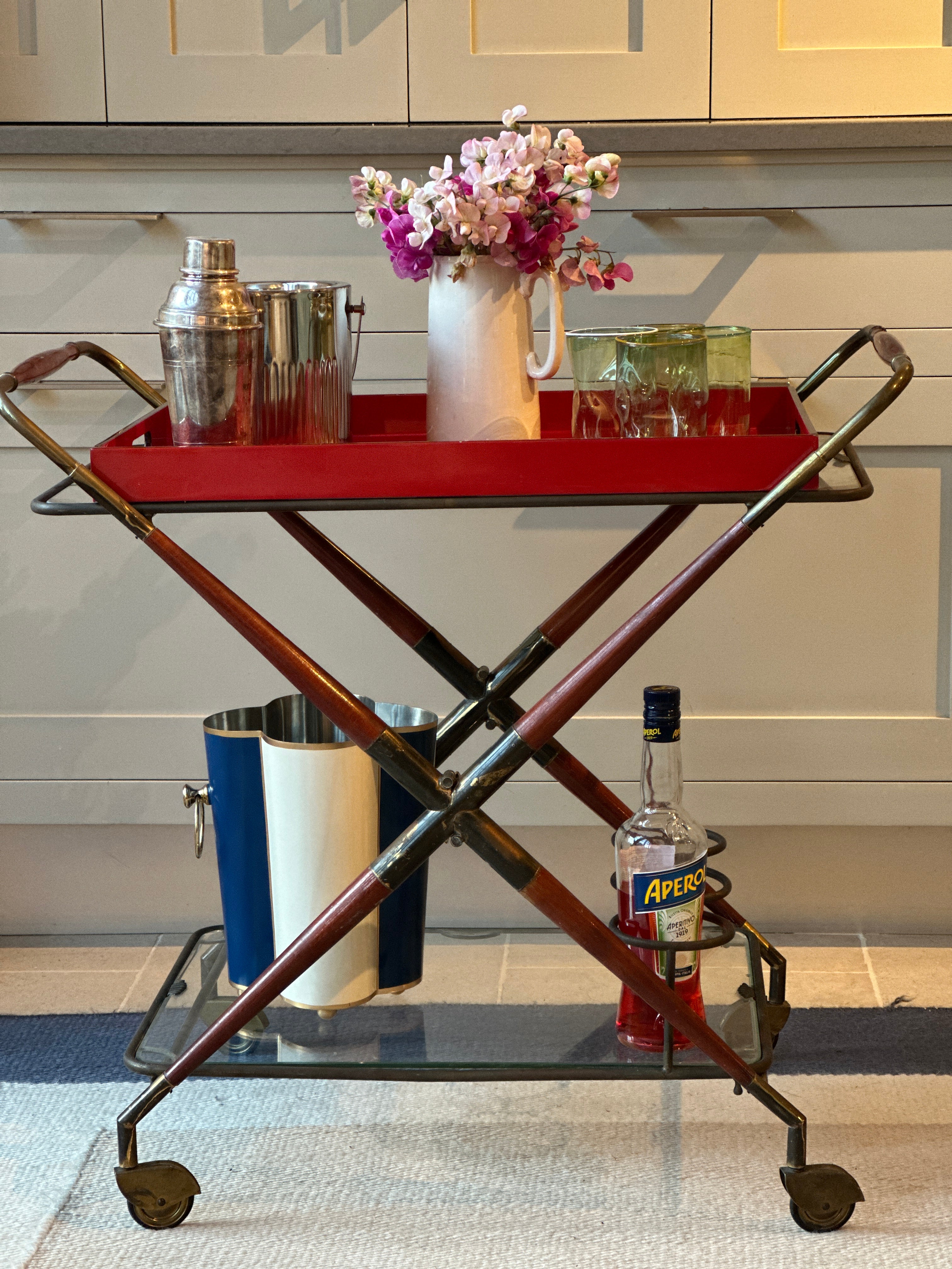 1950's Foldable Italian Drinks Cart by Cesare Lacca