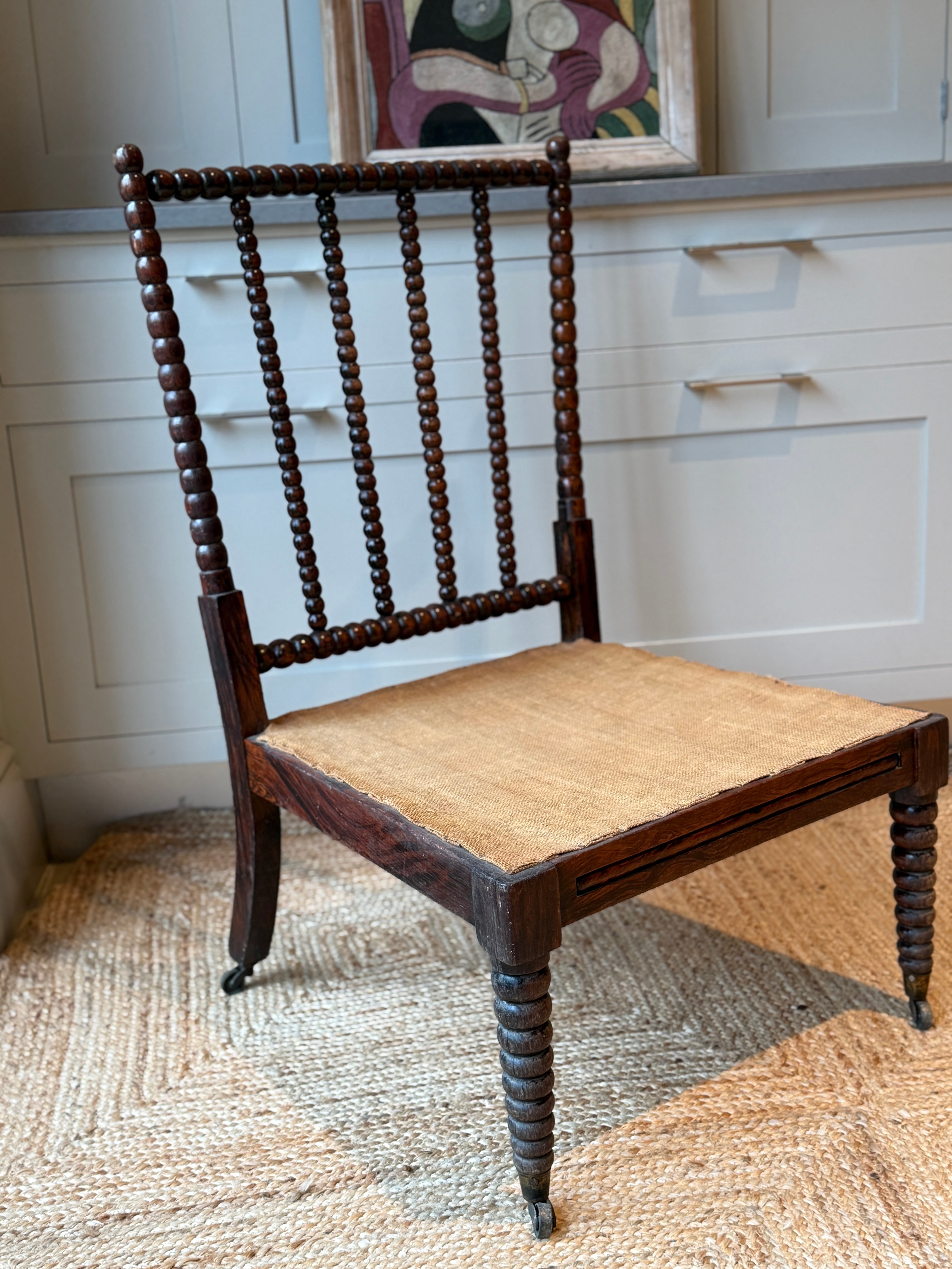 19th Century Bobbin slipper Chair
