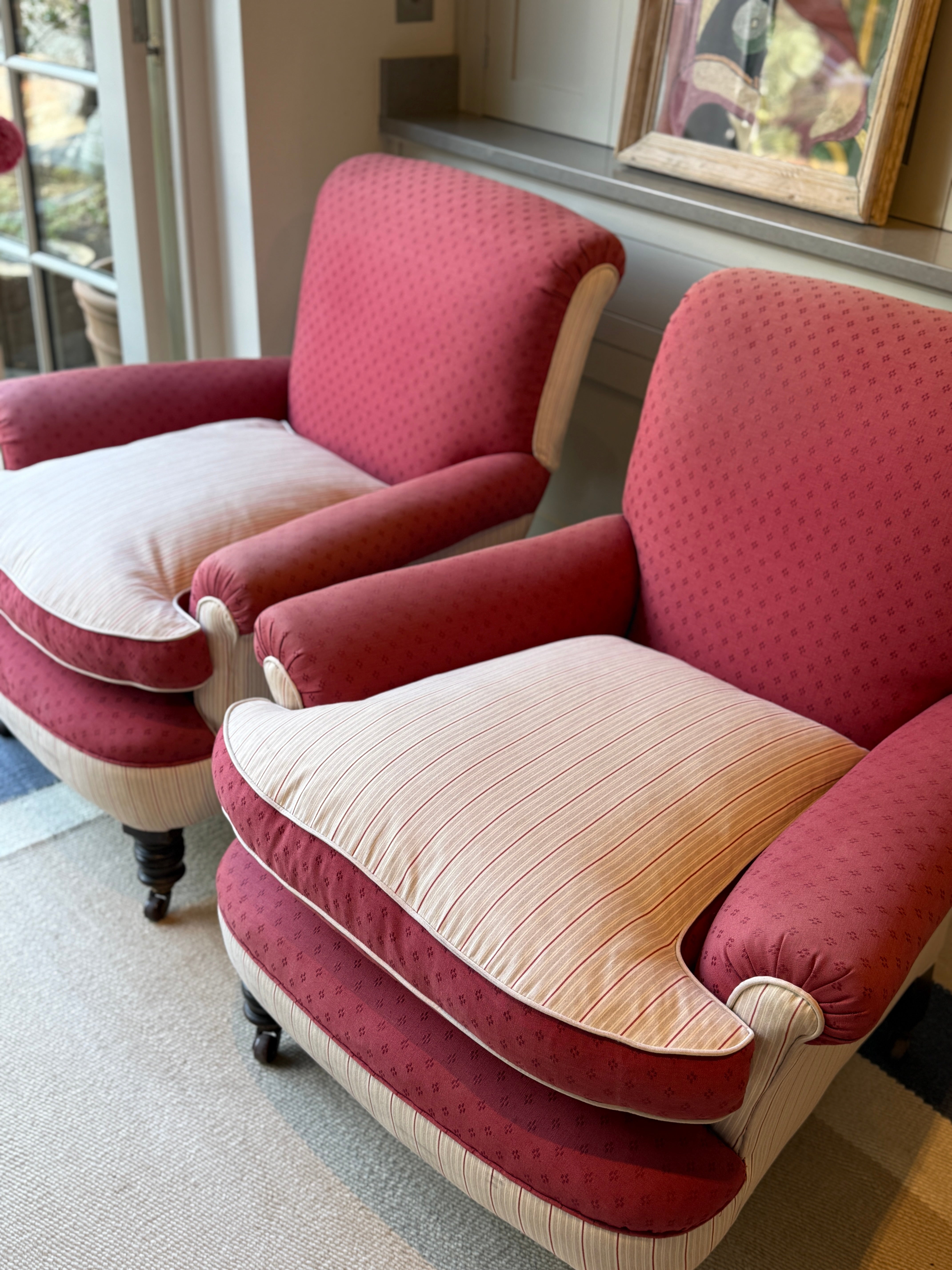 Pair of Late C19th English Country House Armchairs