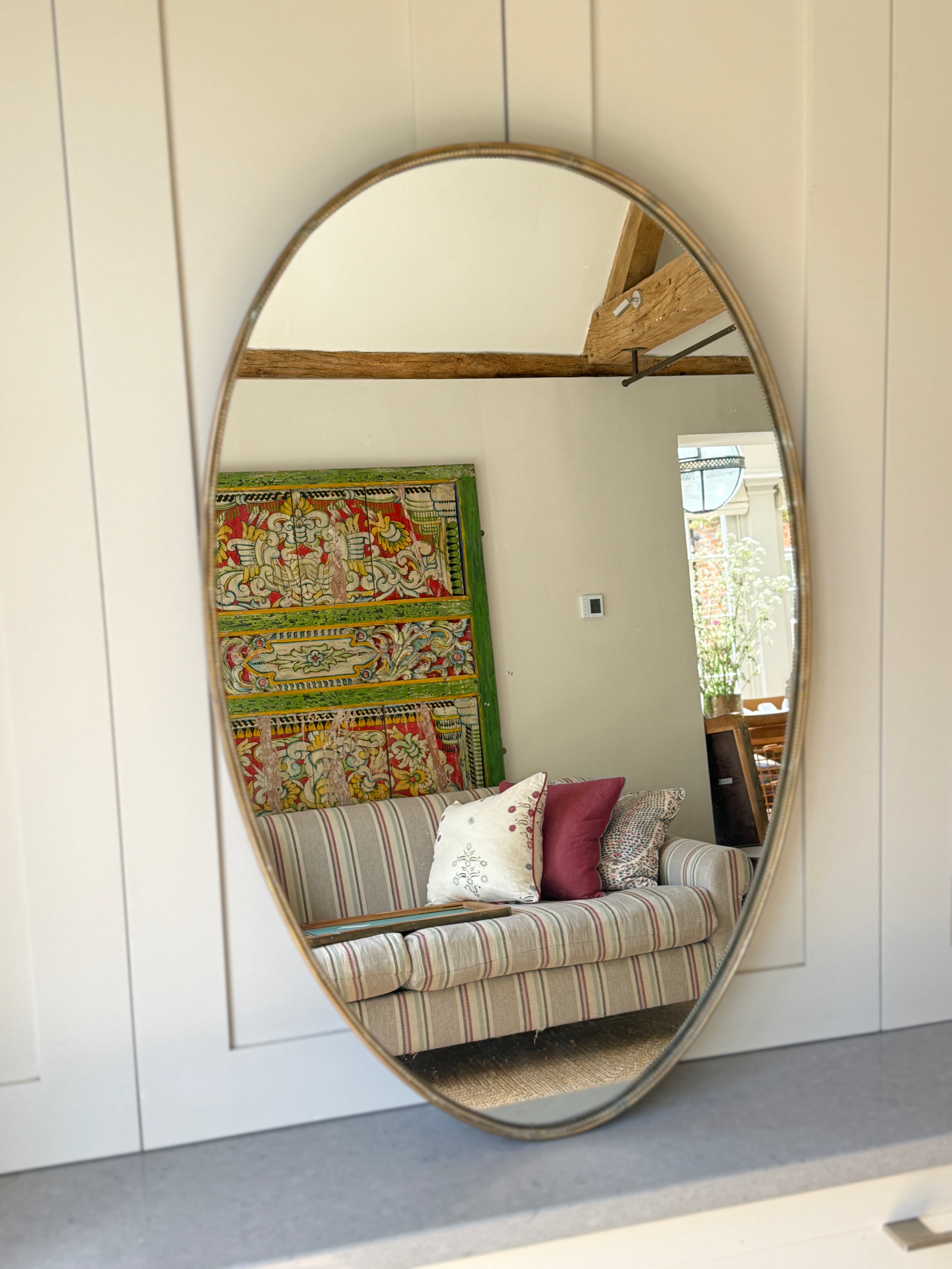 Italian Brass Oval Mirror (79x51cm)