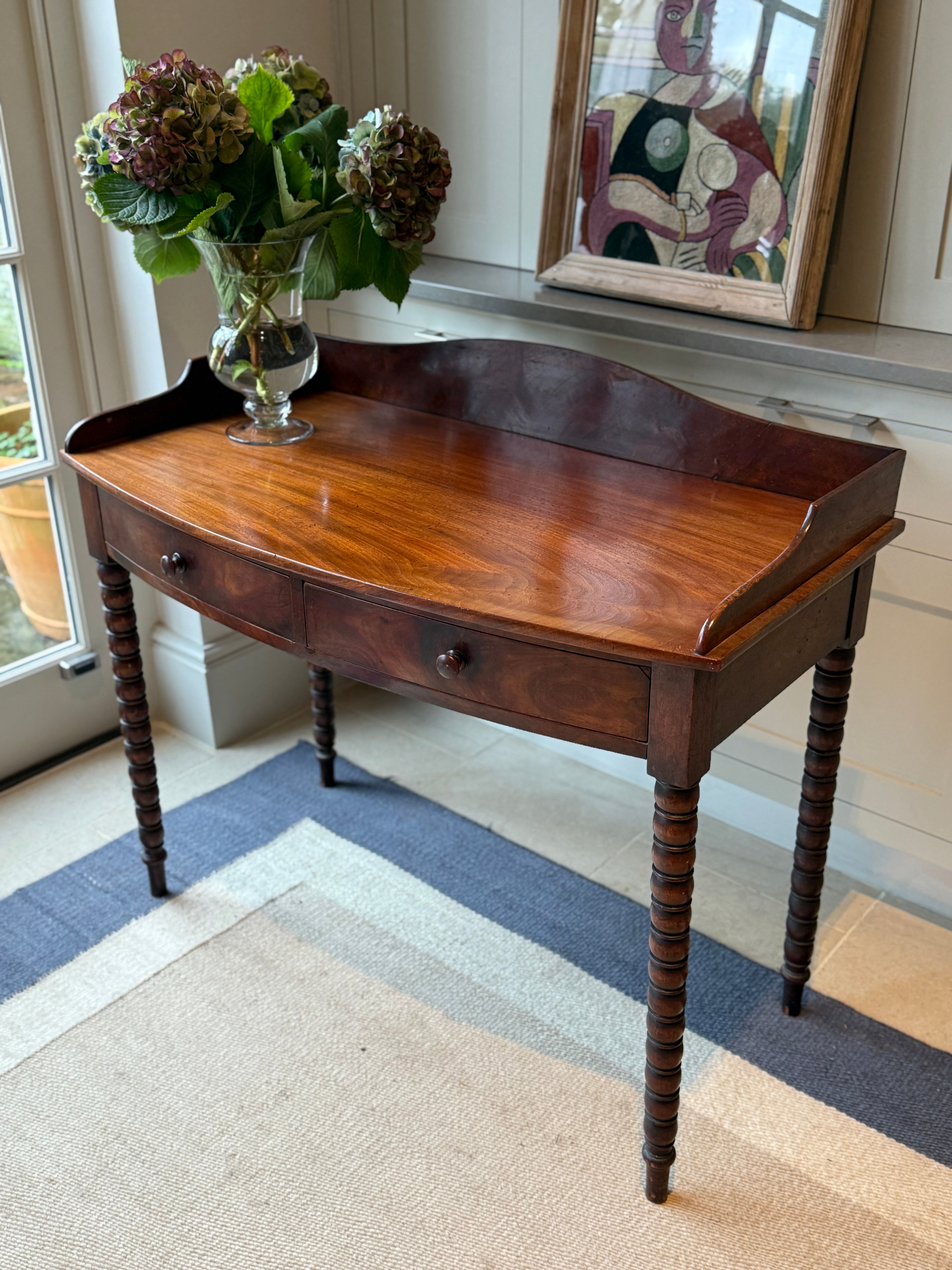 Mahogany Bow Fronted Serving Table