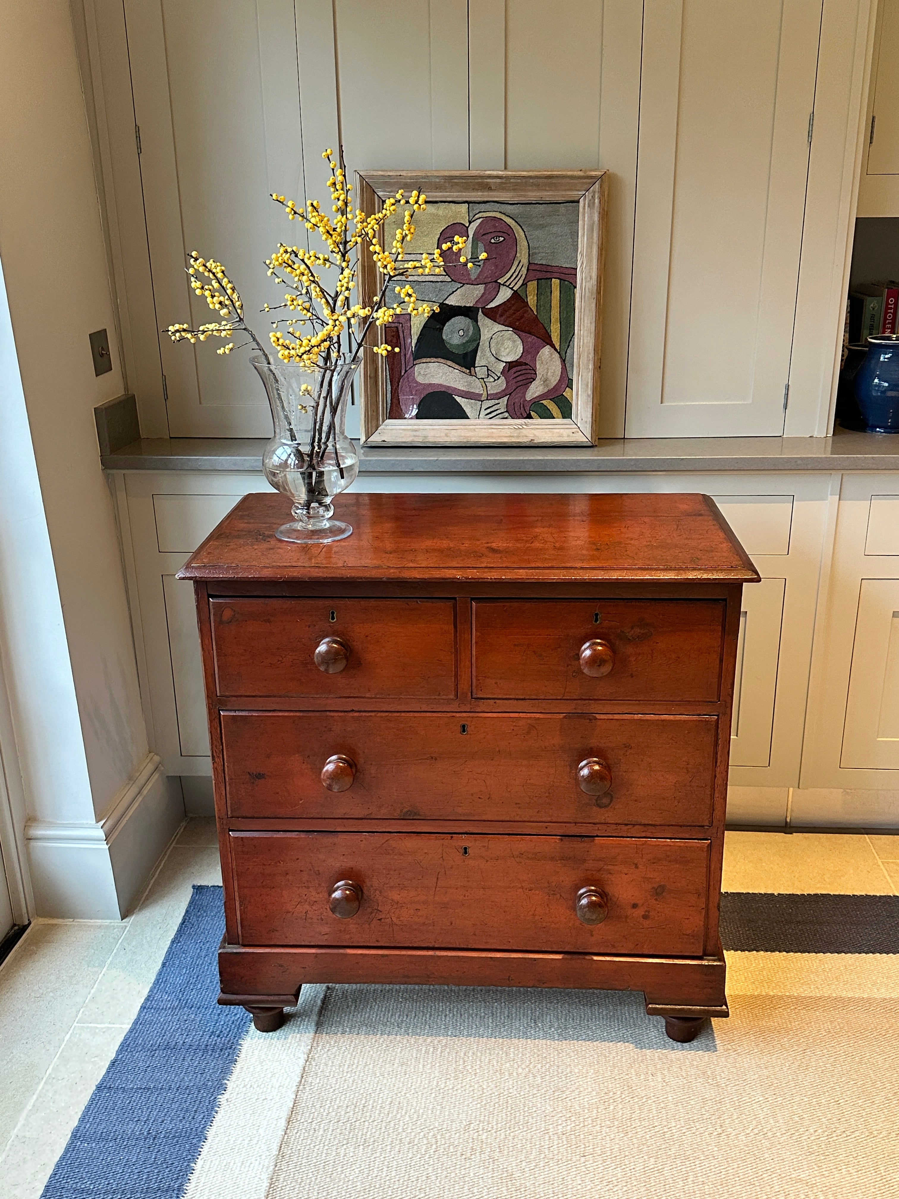 Small Faux Mahogany Chest of Drawers
