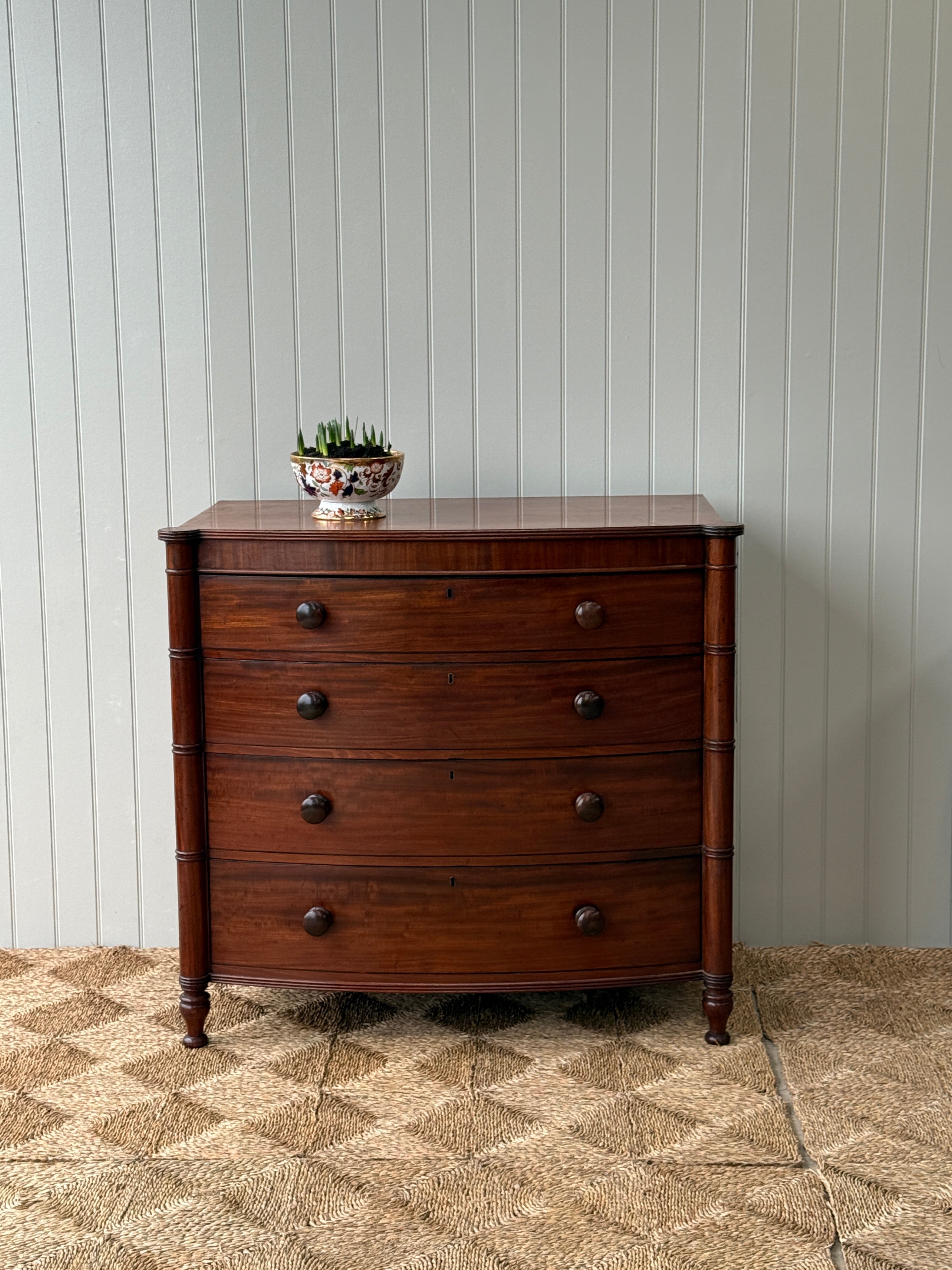 Scottish Mahogany Bow Fronted Chest of Drawers
