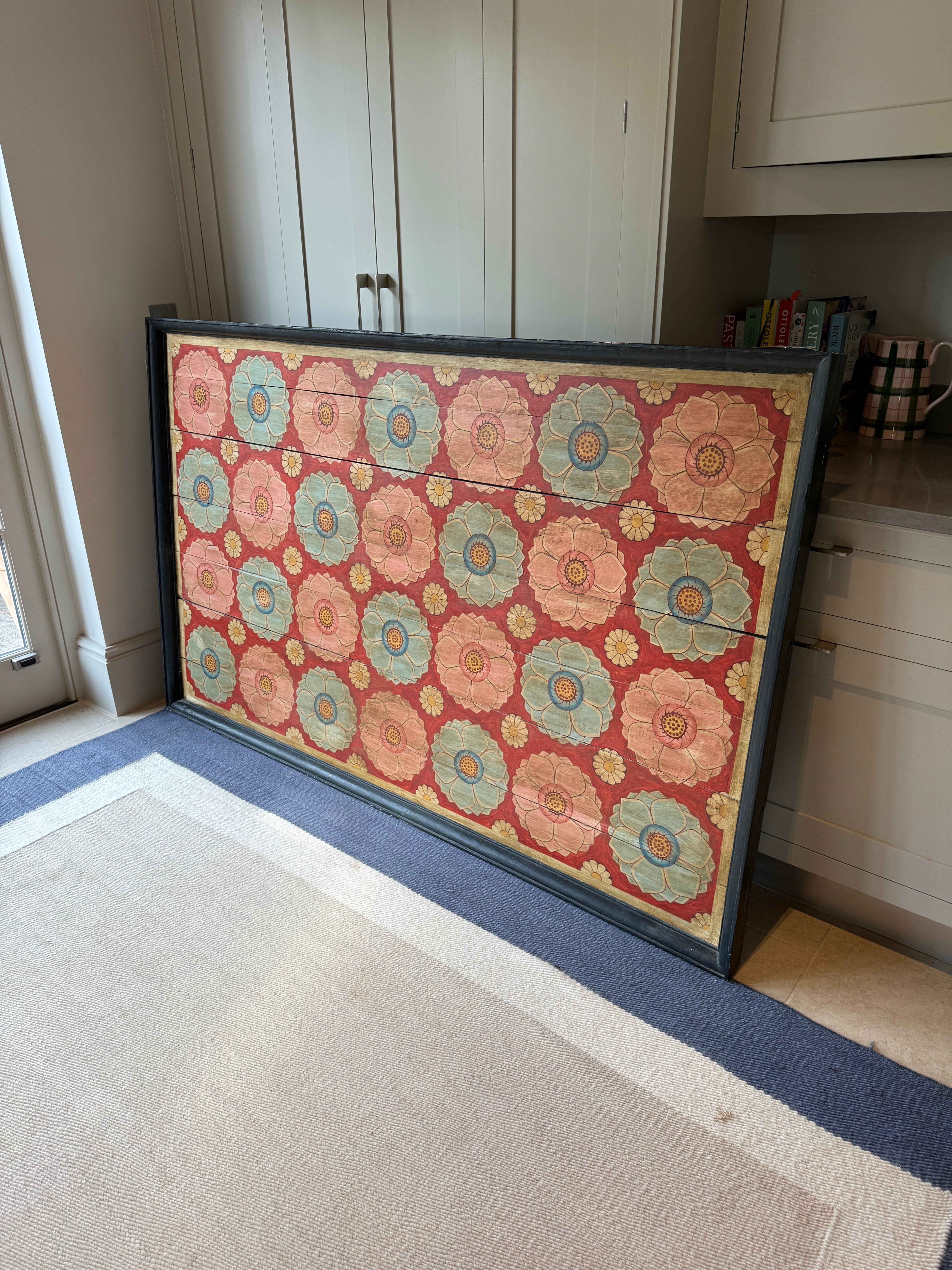 Large Framed Antique Kandayan Wood Panel