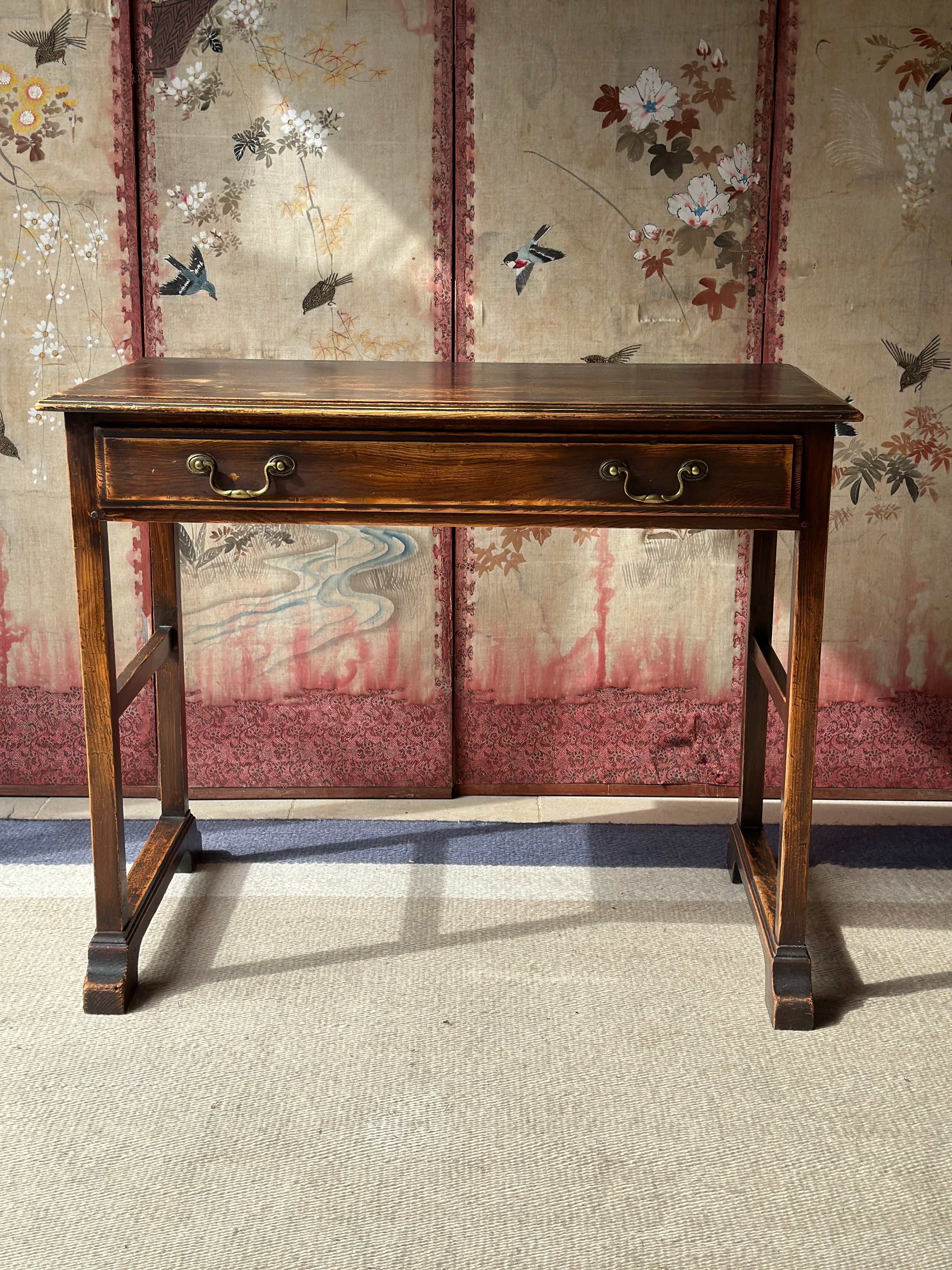Charming Cotswold School Writing Table with single drawer