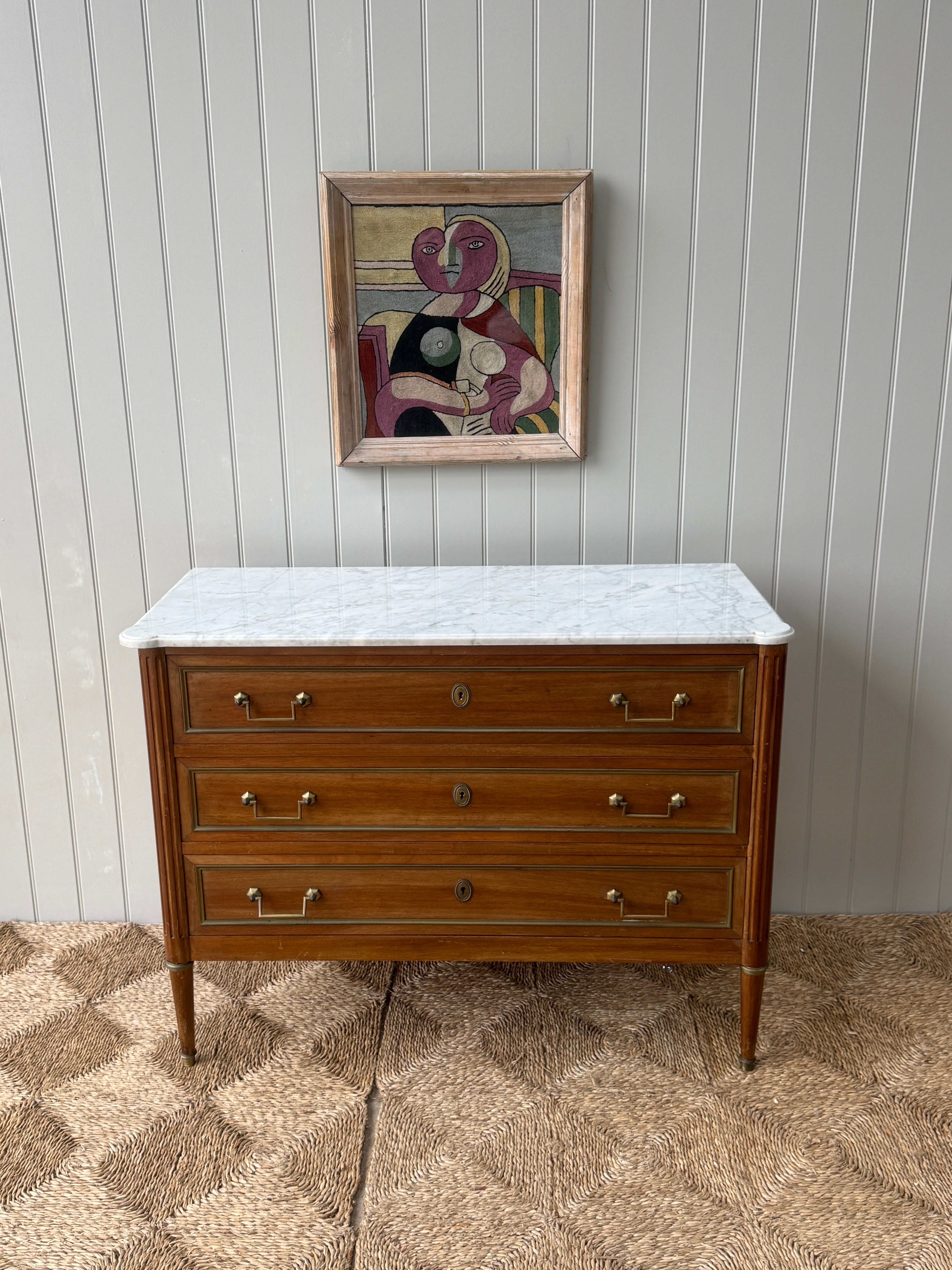 French Commode with White Marble top