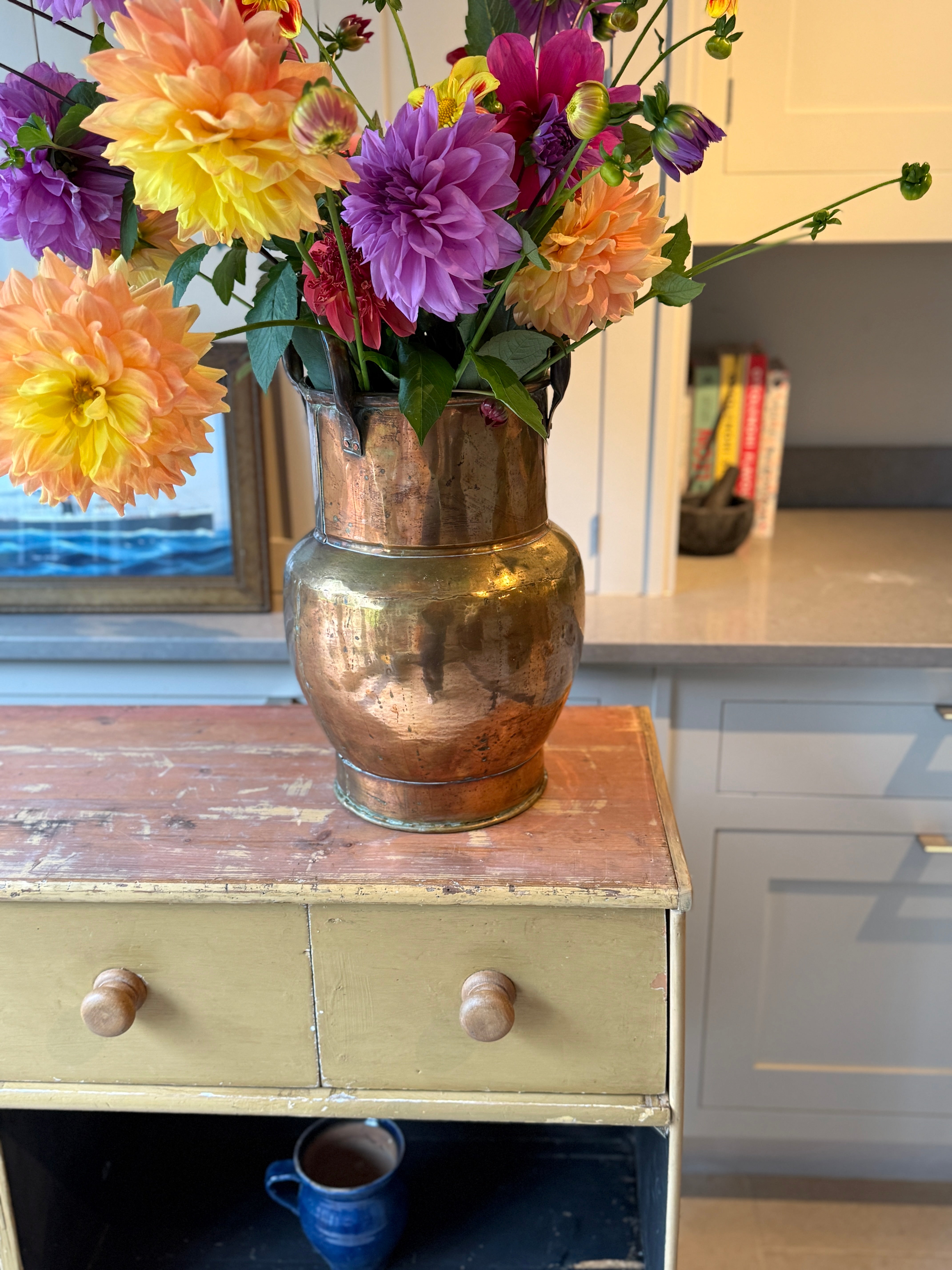 Solid Brass Vase with Handles