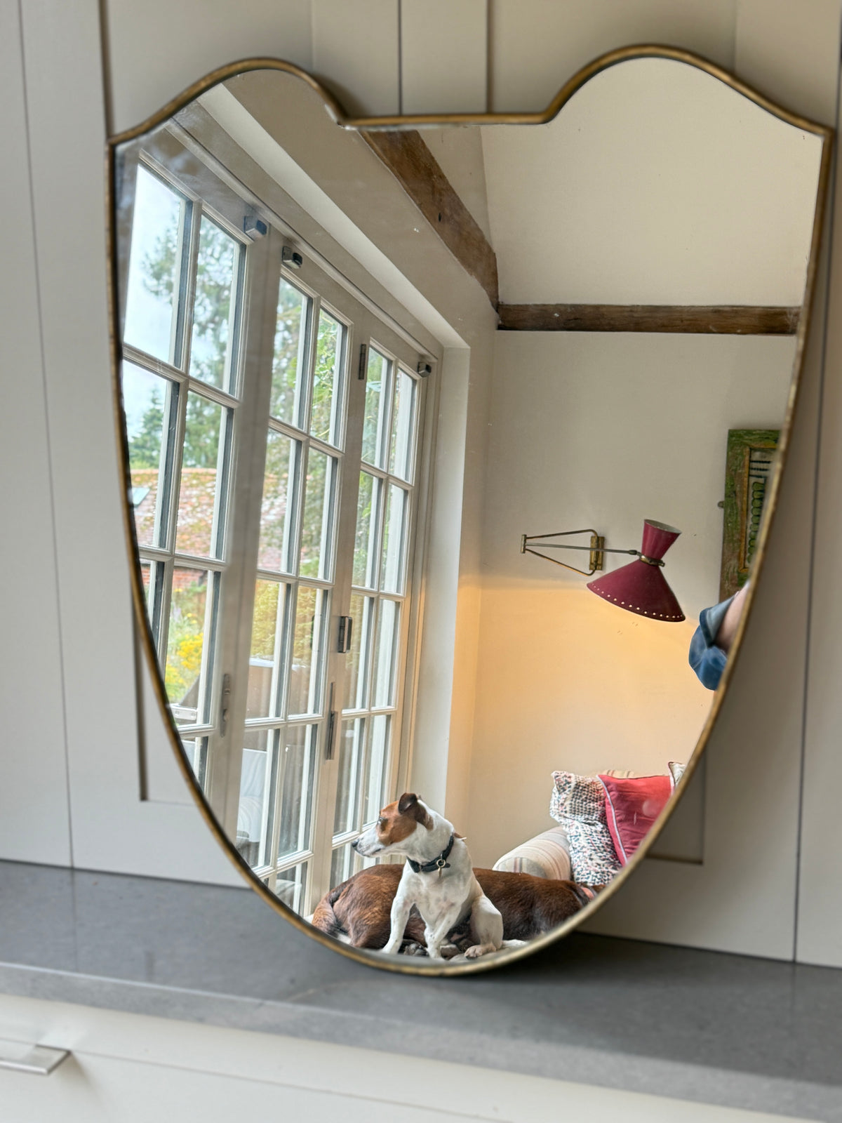 Italian Brass Shield Mirror (75x58cm)