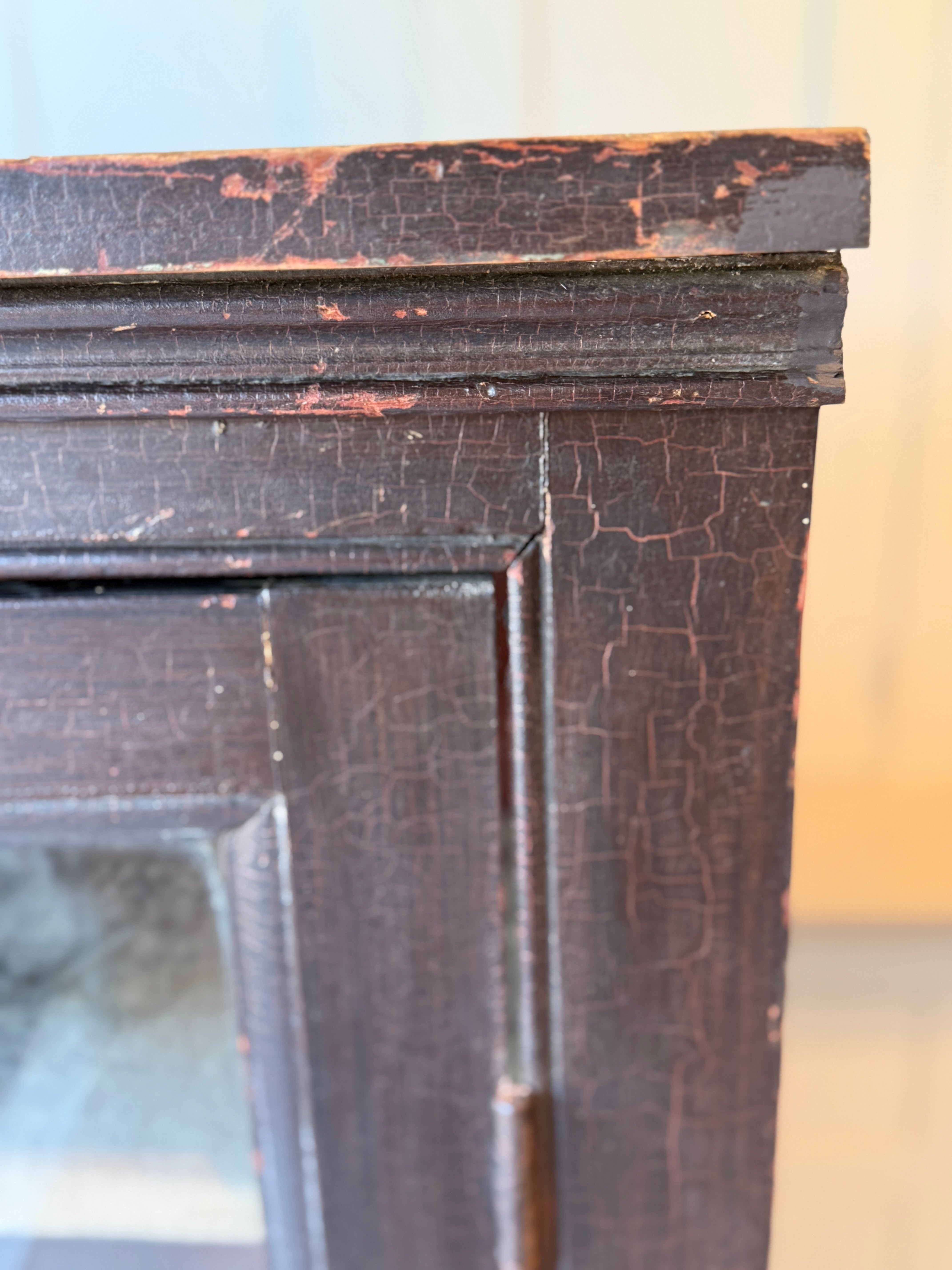 Antique Painted Pine Glazed Cabinet