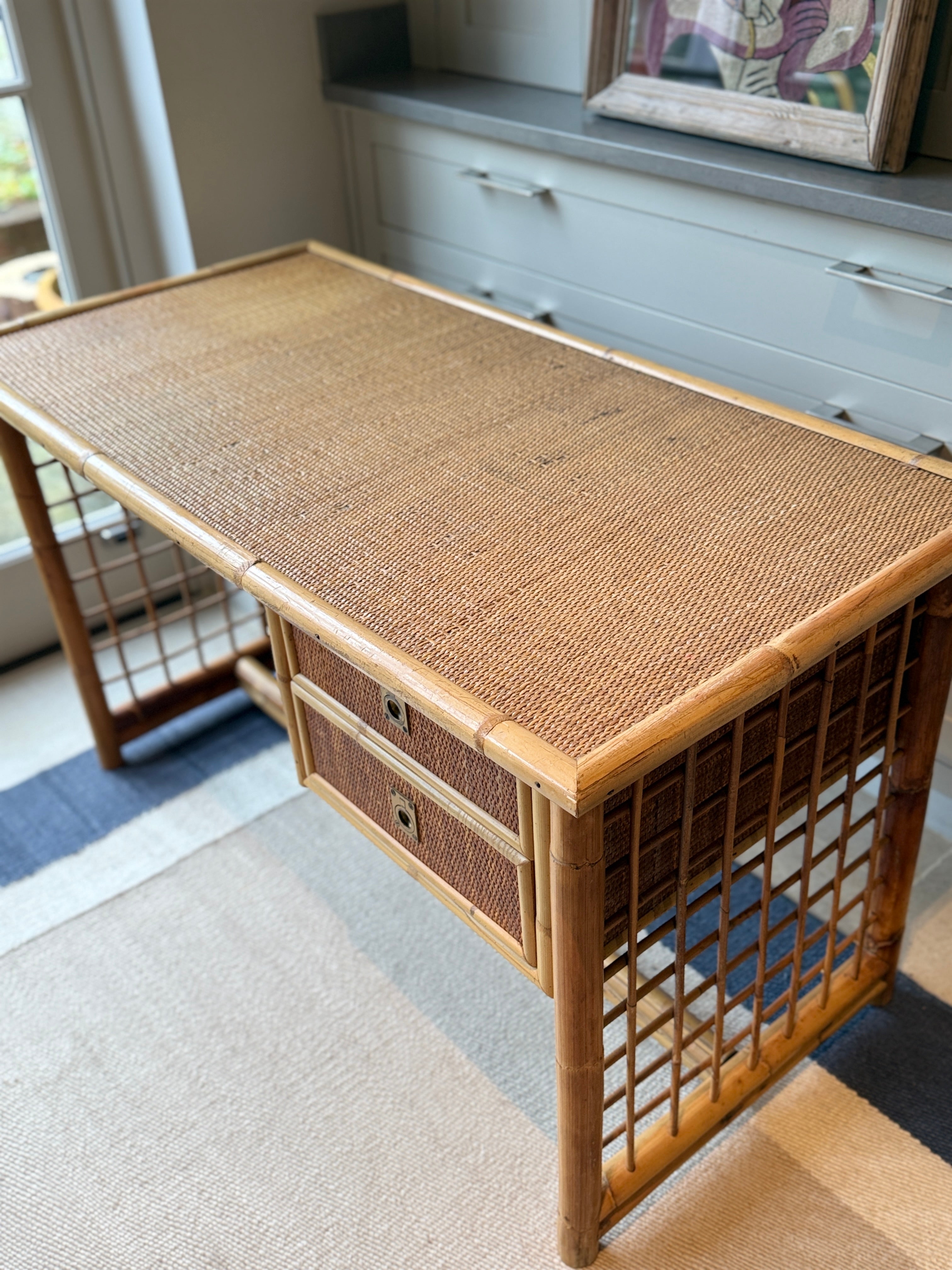 Italian Cane Desk 1970s