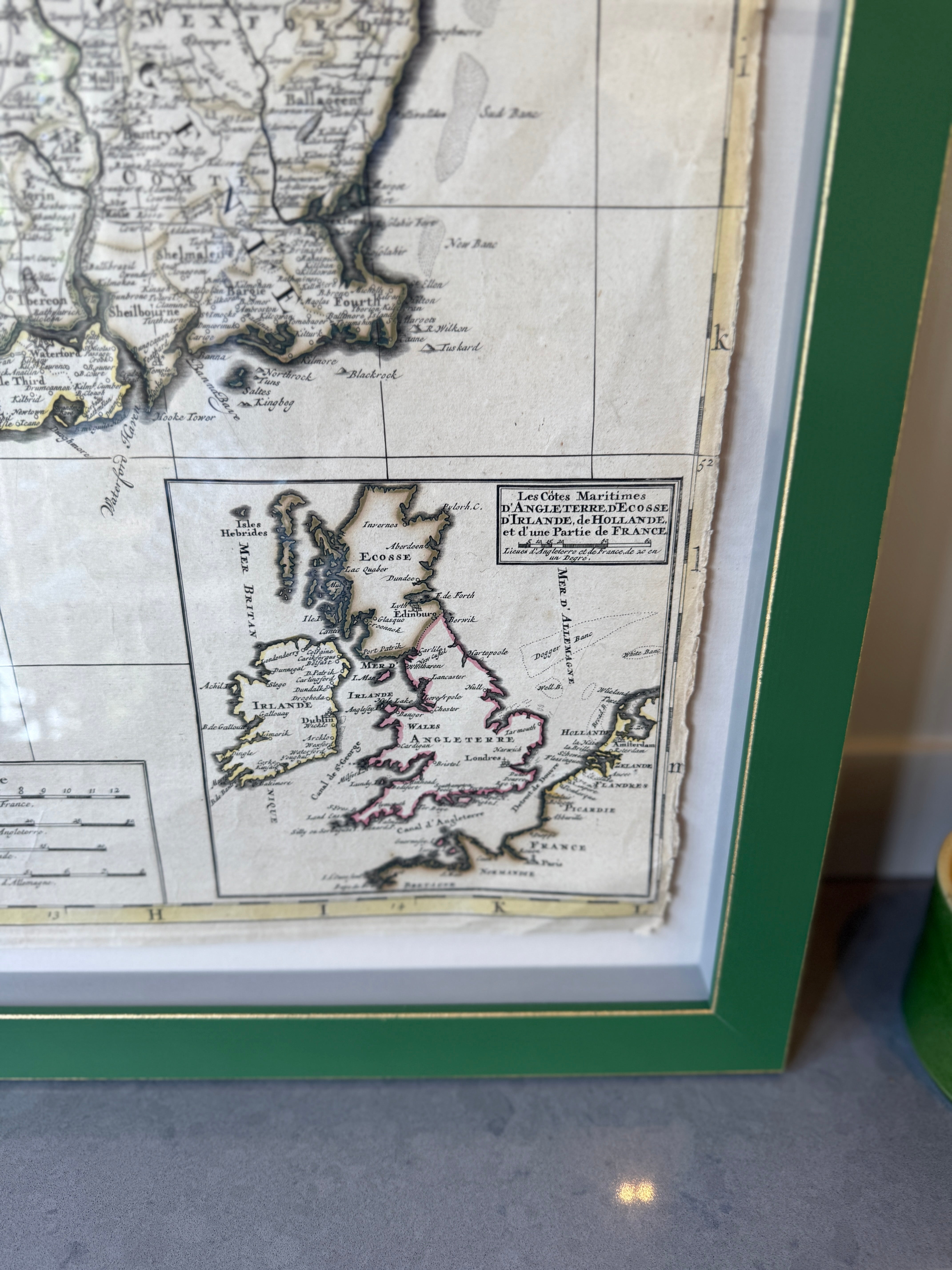 Beautifully Framed 1693 French Map of Ireland