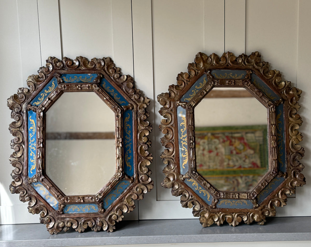 Matched Pair of Octagonal Italianate Mirrors