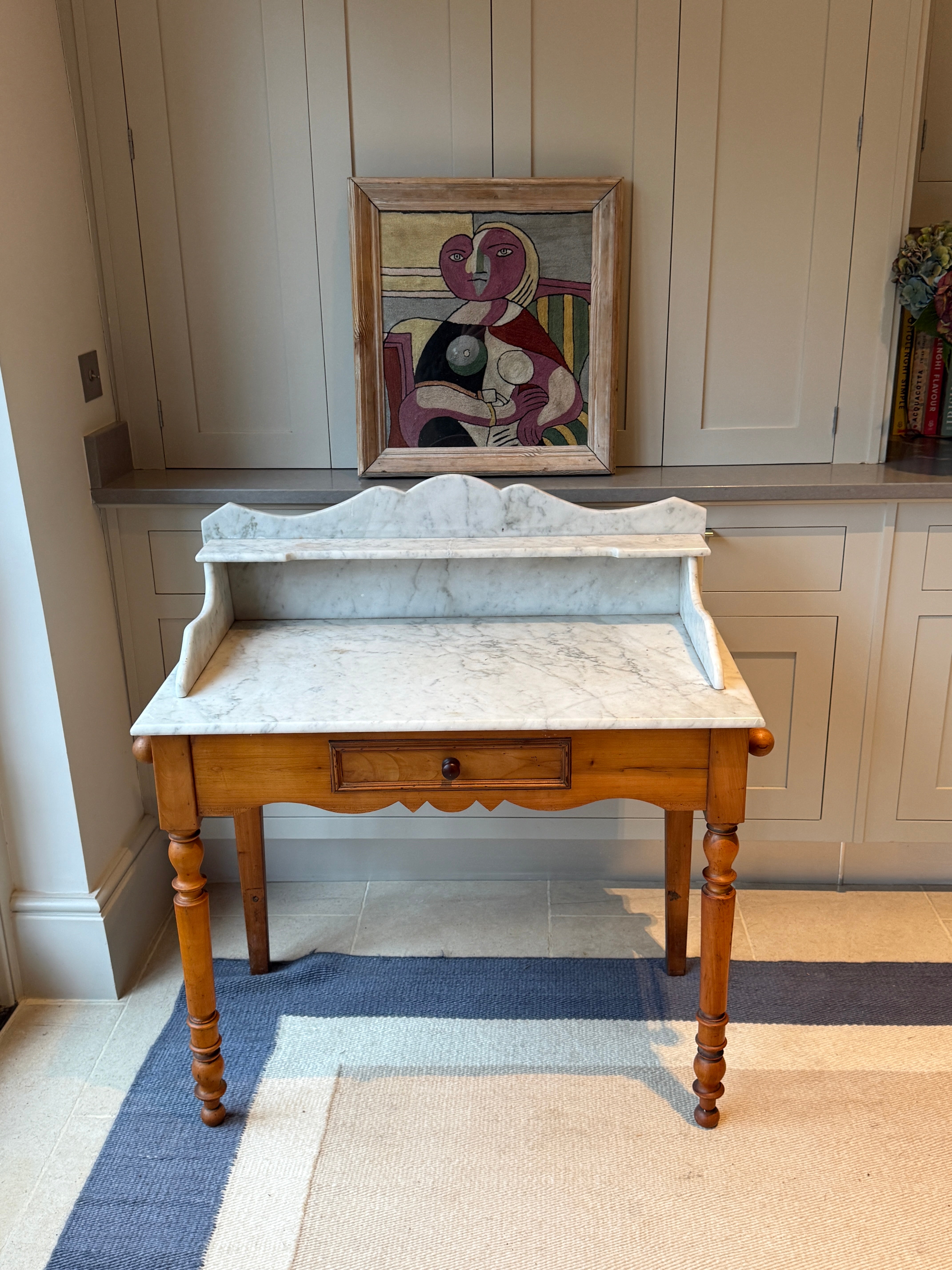 Pine Washstand with White Marble Top