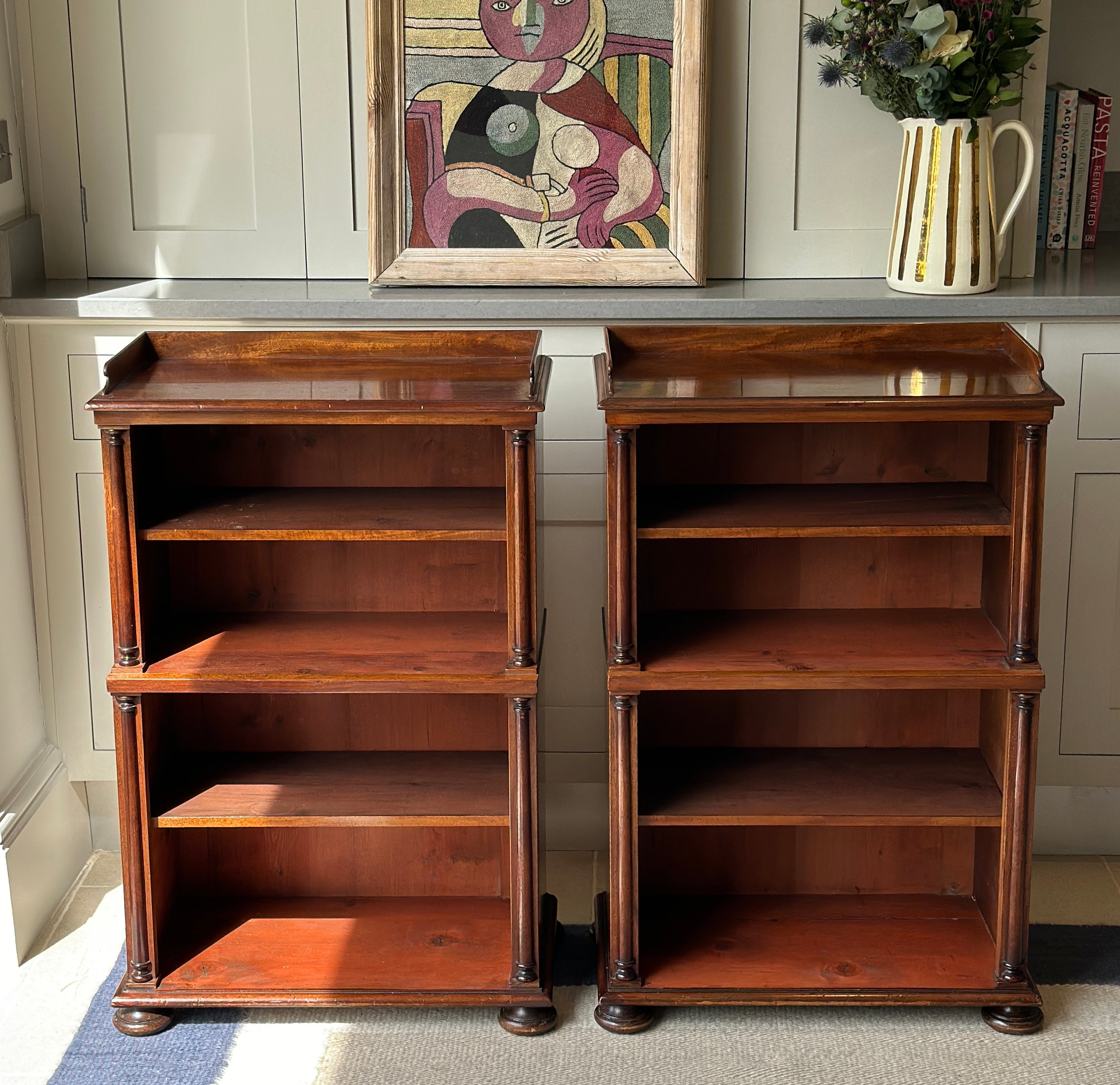 Small Pair of Regency Waterfall Bookcases