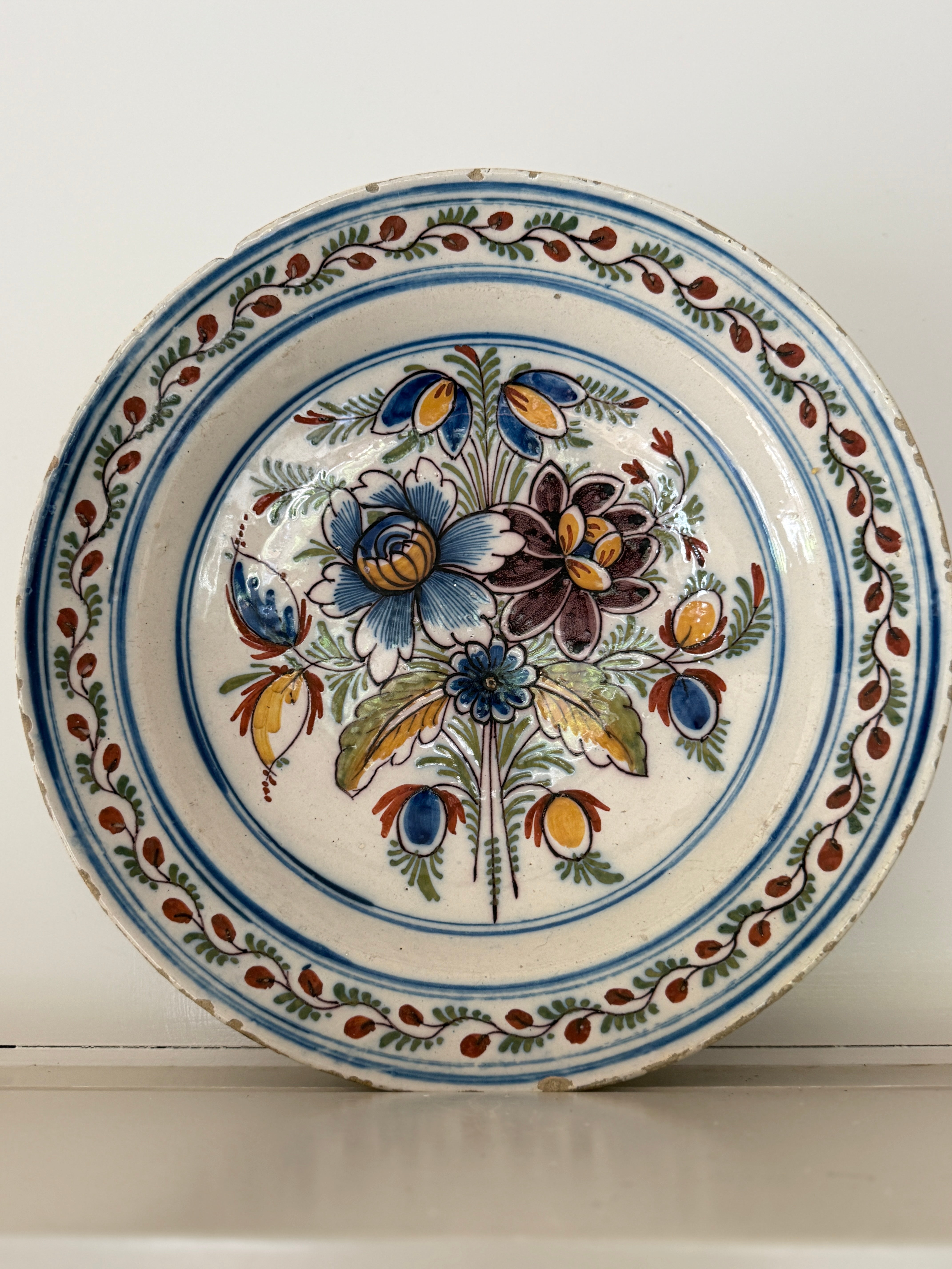 18th Century Polychrome Delft Charger