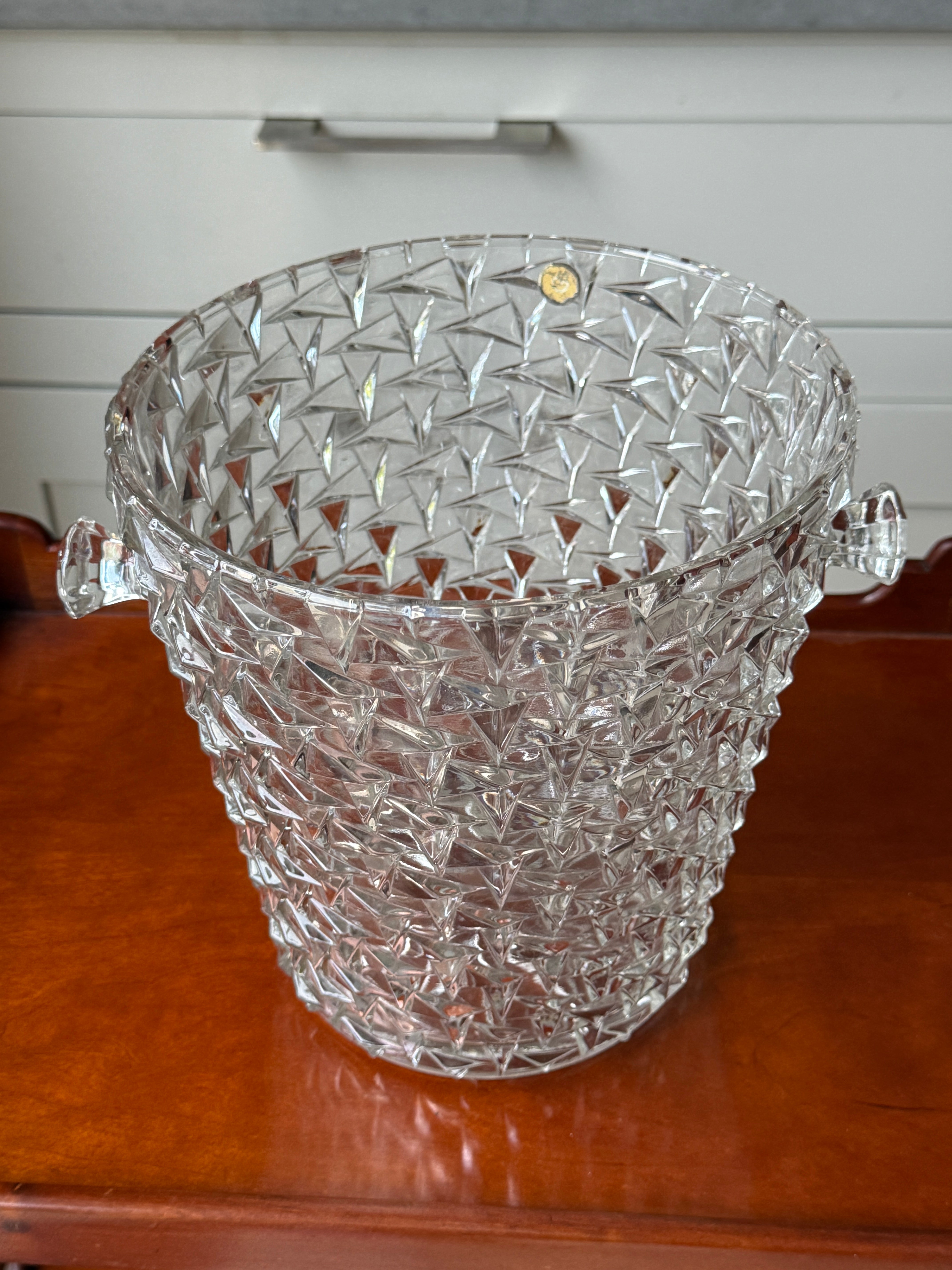 Mid Century French Cut Glass Champagne Bucket