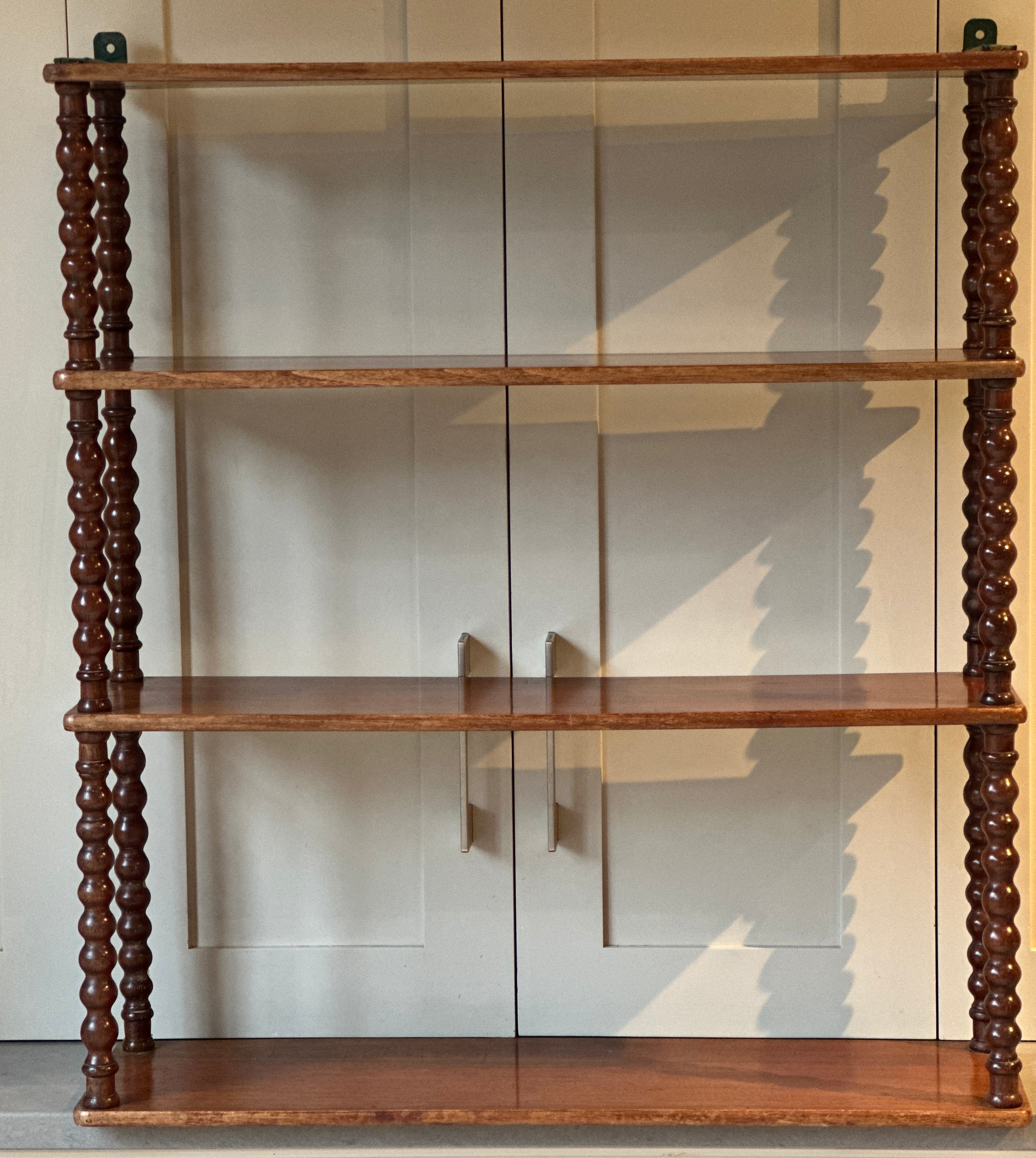 Large Mahogany Bobbin Wall Shelves