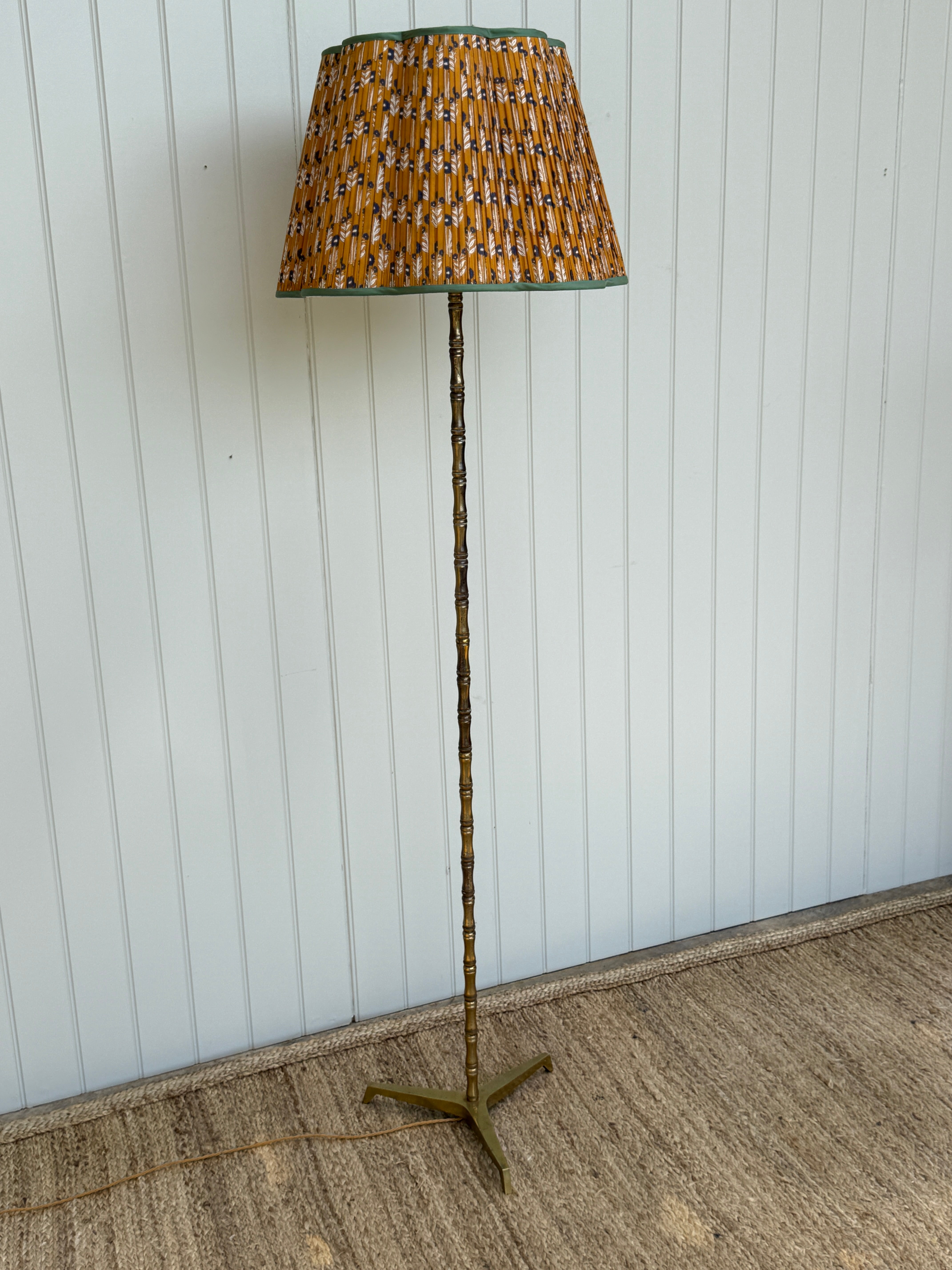 French Brass Faux Bamboo Floor lamp