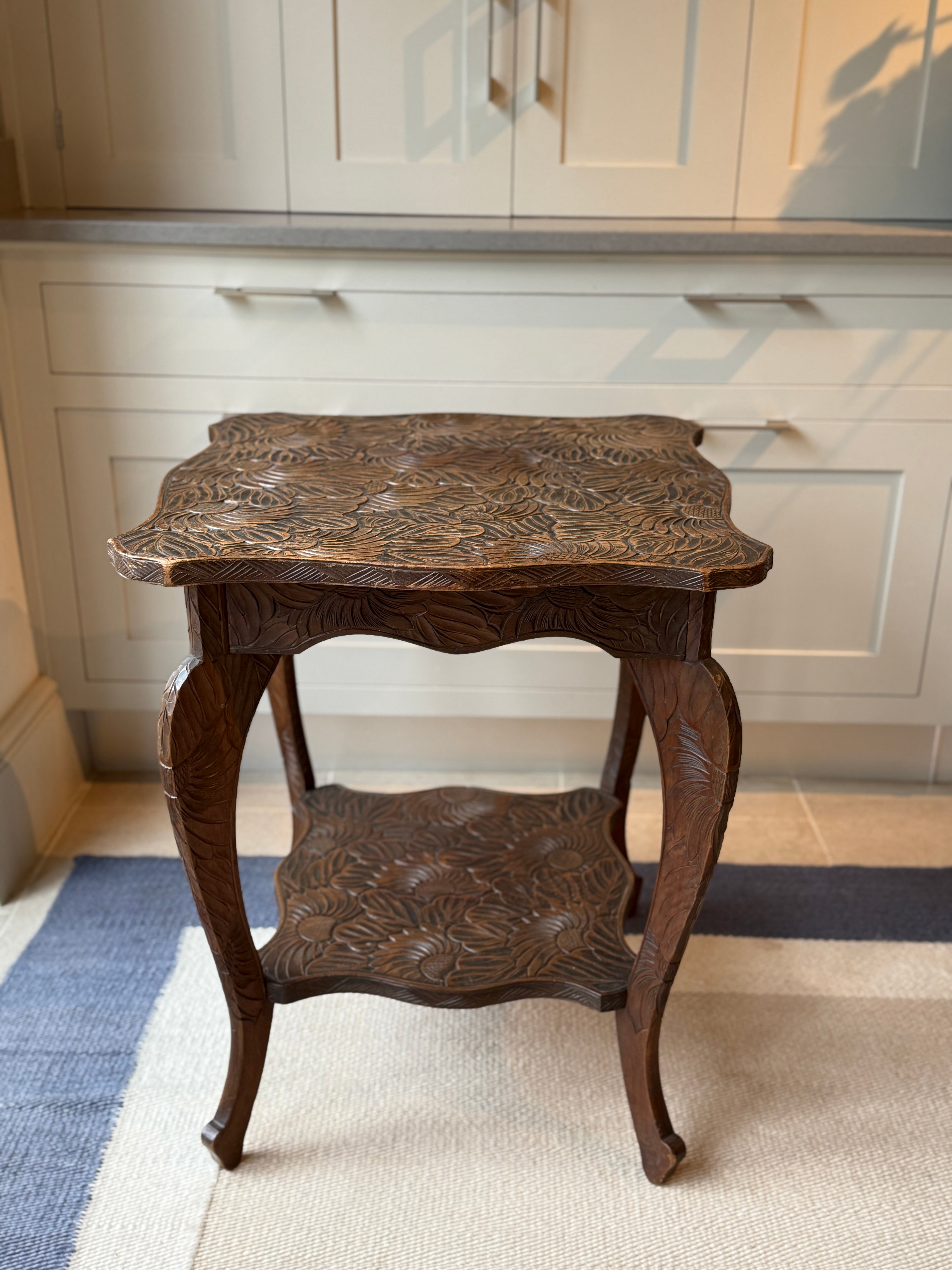 Japanese Carved Wood Table by Liberty & Co - circa 1930