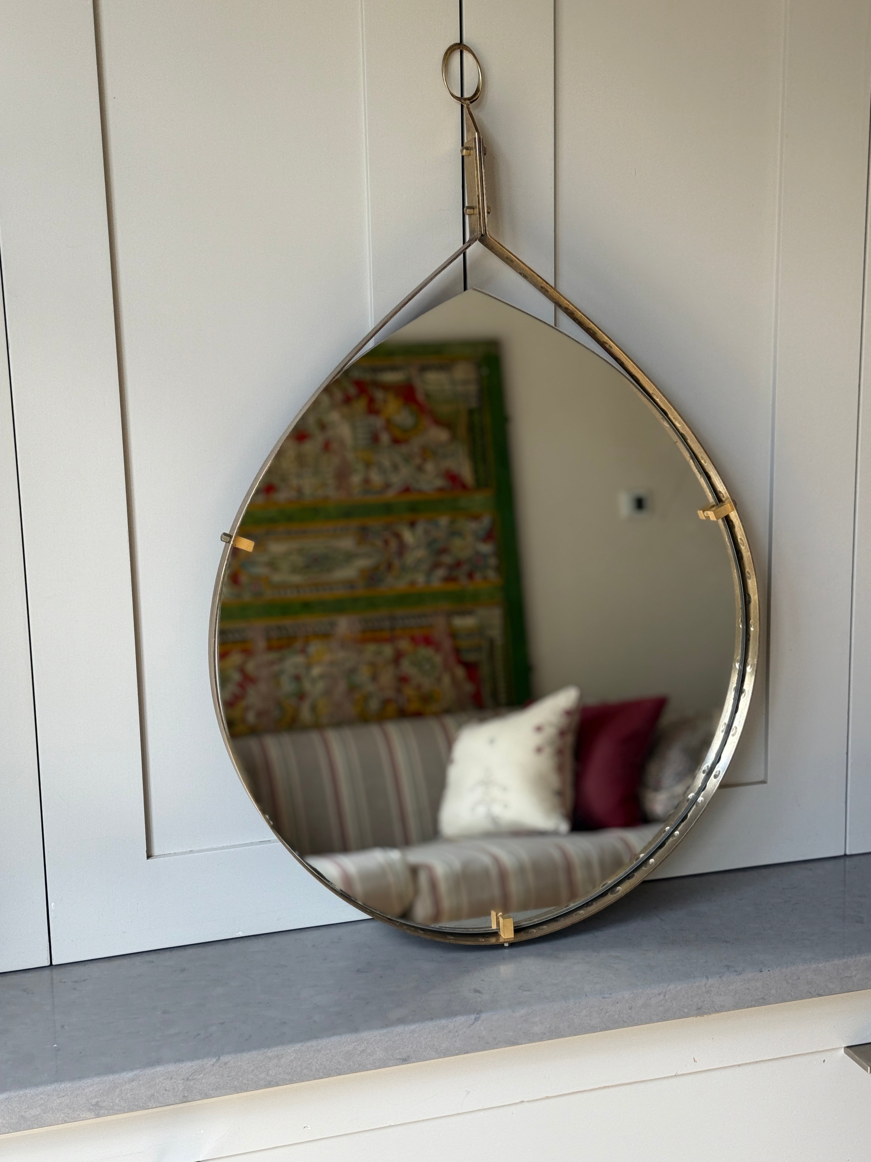 Brass Italian Tear Drop Mirror