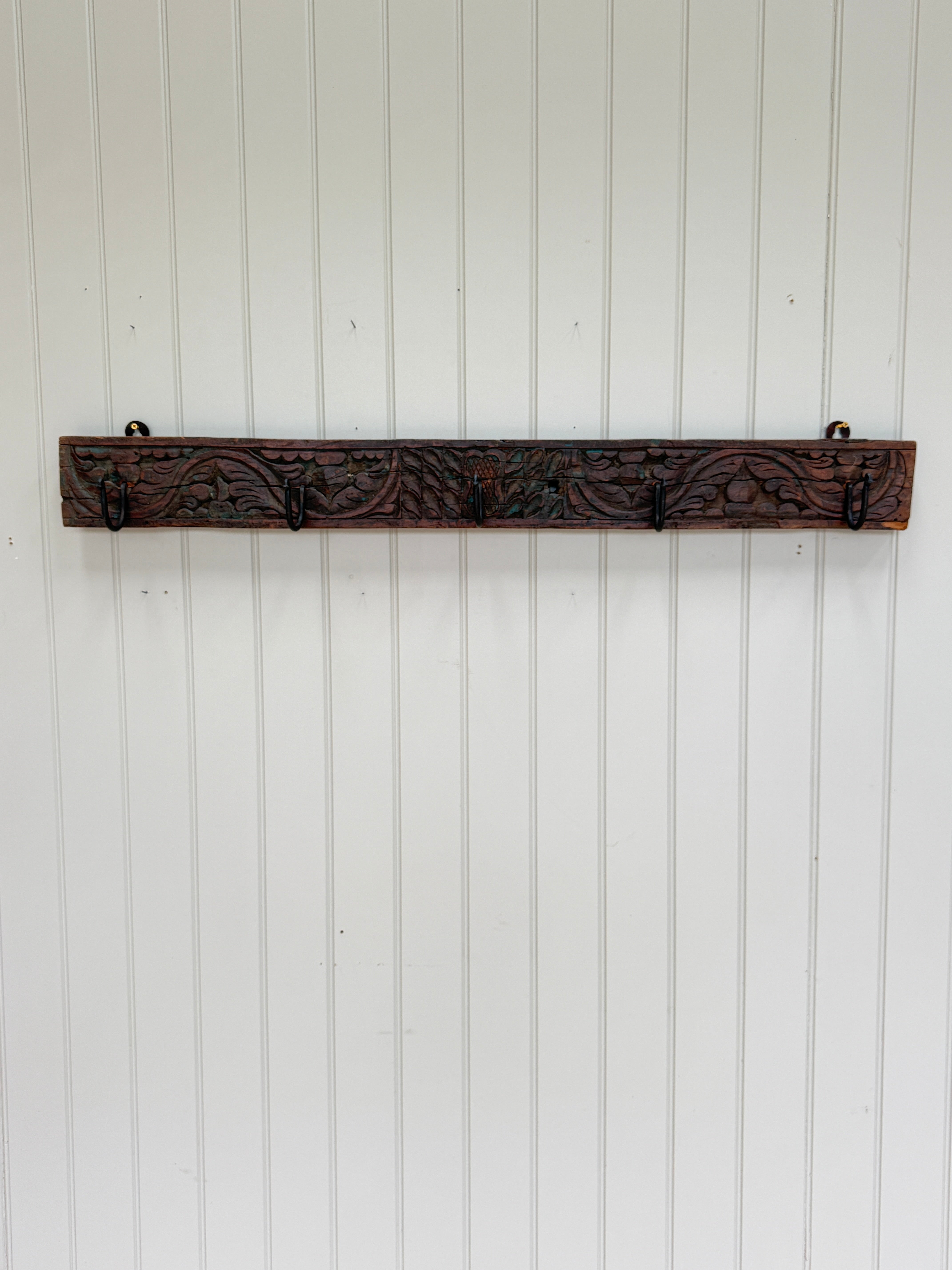 Carved Wood Coat Rail probably Indian, 19th Century.