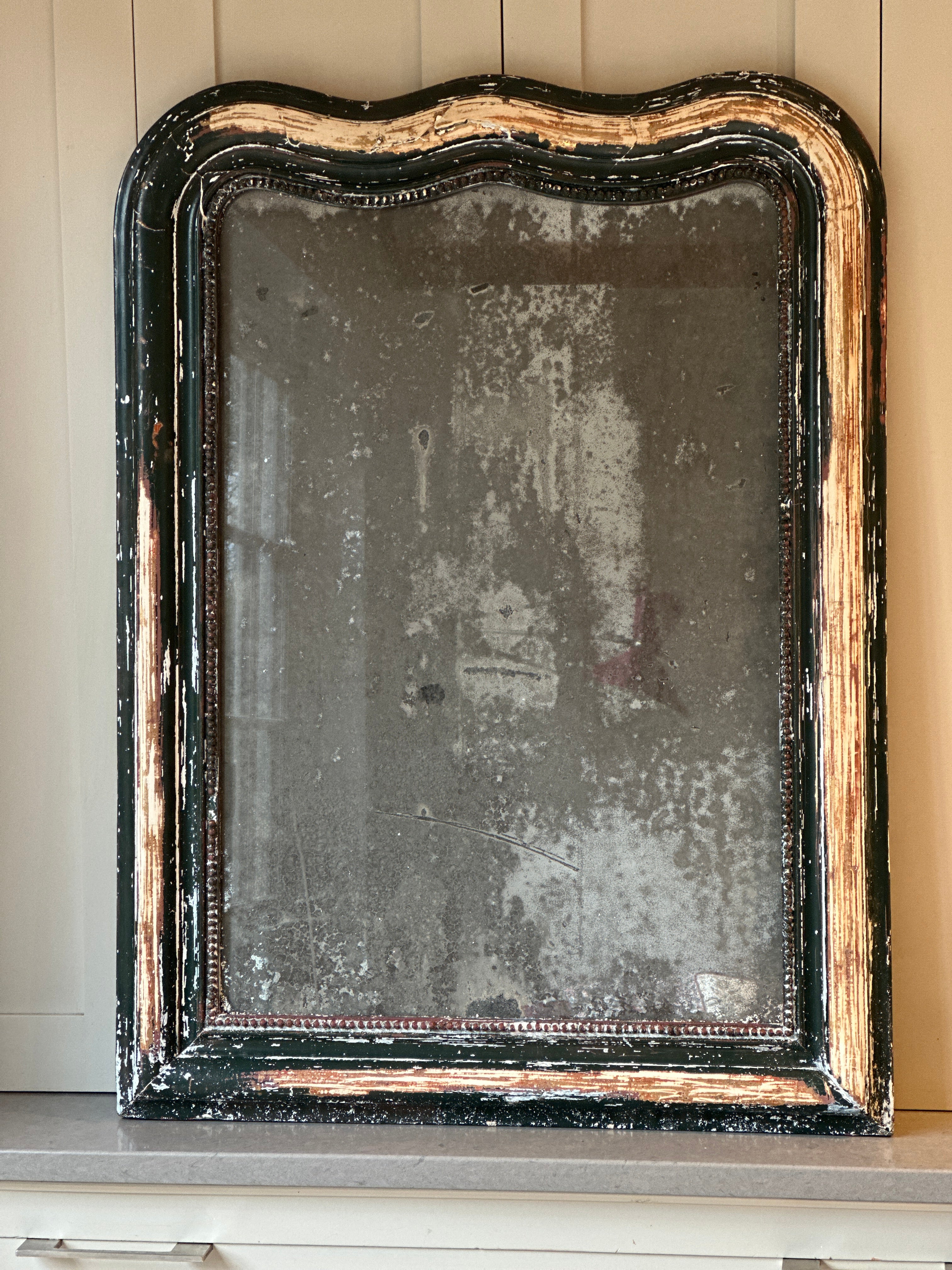 Antique French Distressed Mirror