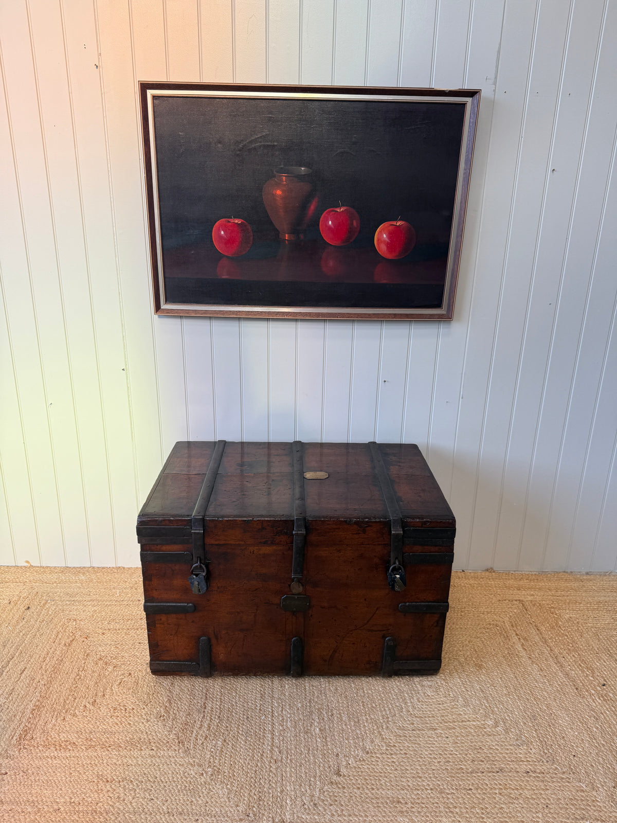 Early 19th Century Iron-Bound Strongbox, Engraved Brass Plaque for Commissary General Sir Randolph Isham Routh KCB