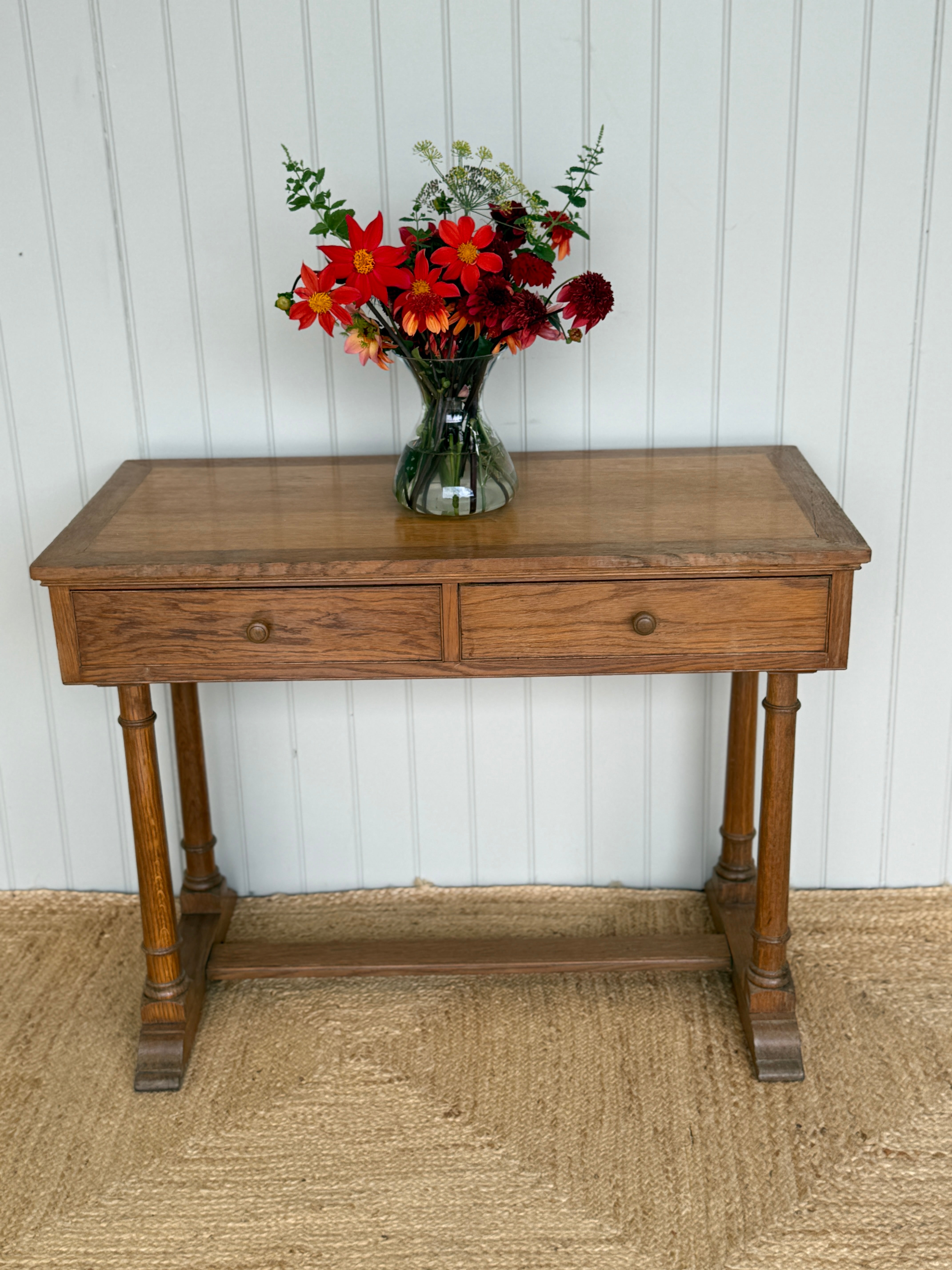 Oak Writing Table in the Manner of Heals