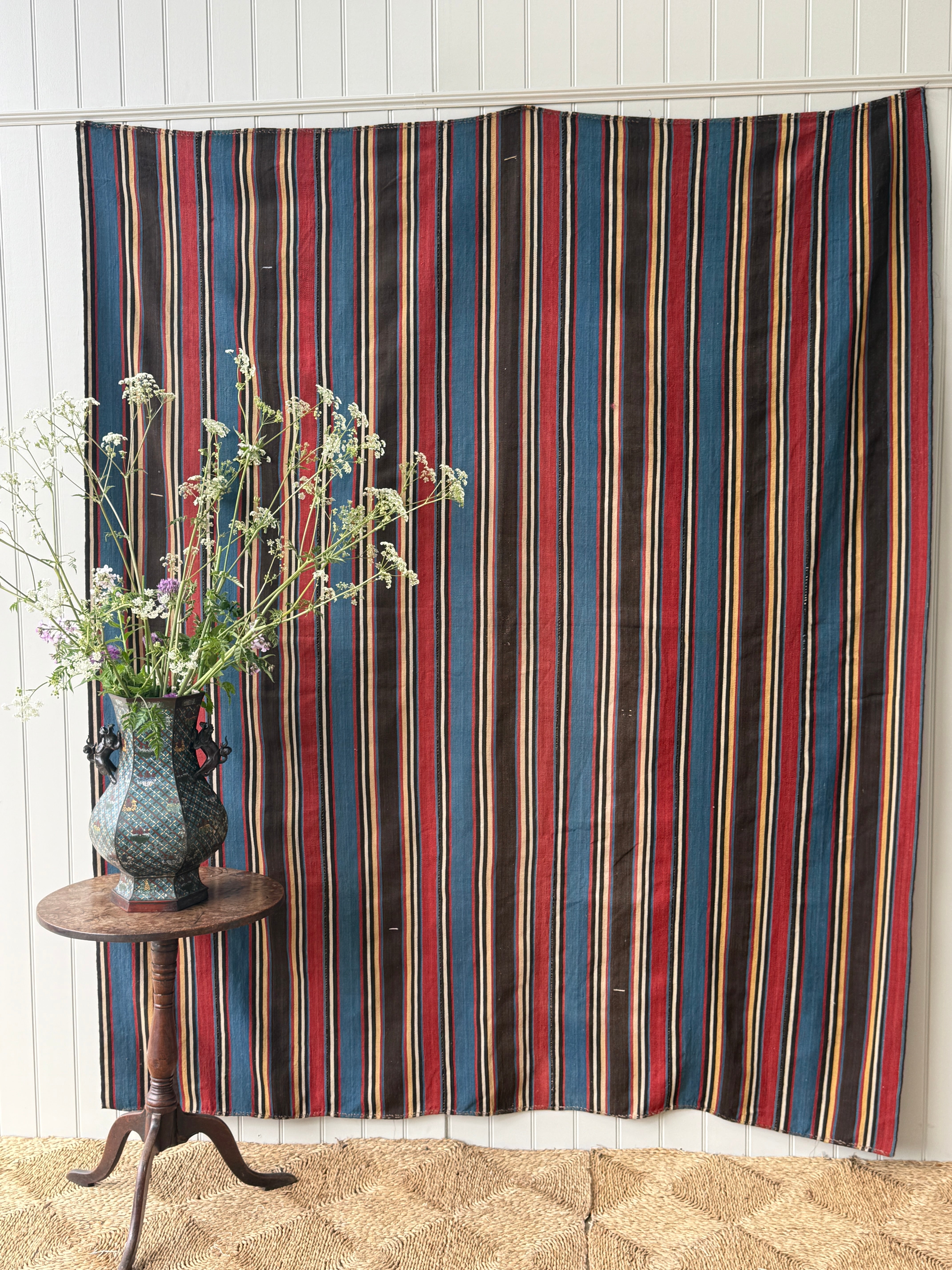 Polychrome Striped Antique Jajim from Azerbaijan