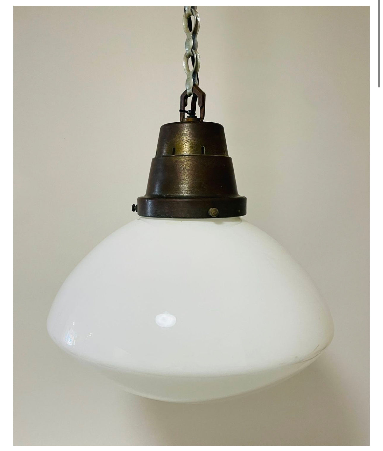 Set of 3 Large Opaline Pendant Lights